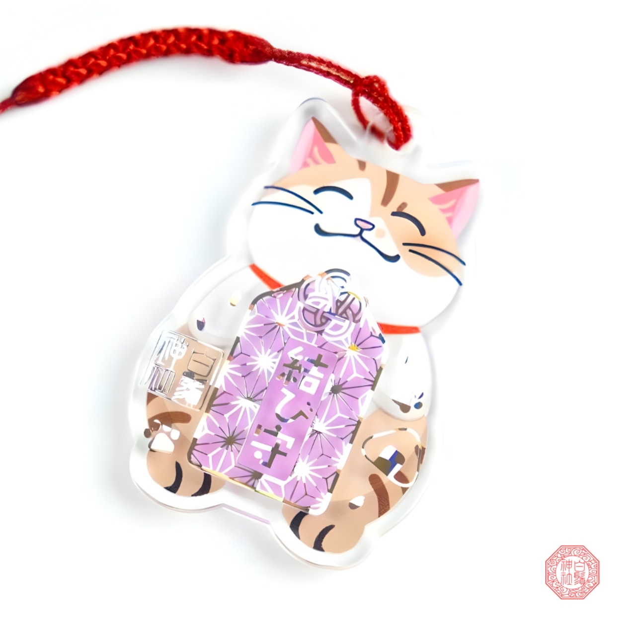 預購 - 七福猫透明御守- 万華鏡箔