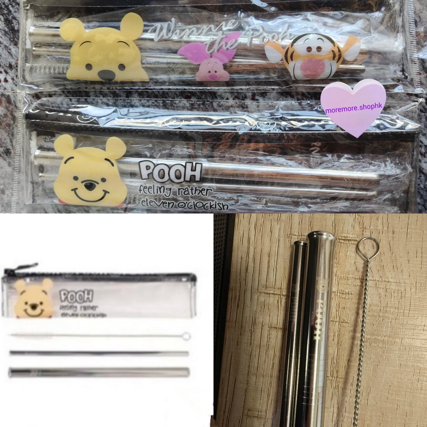 現貨💜正版💜winnie the pooh 304不鏽鋼飲管set😃