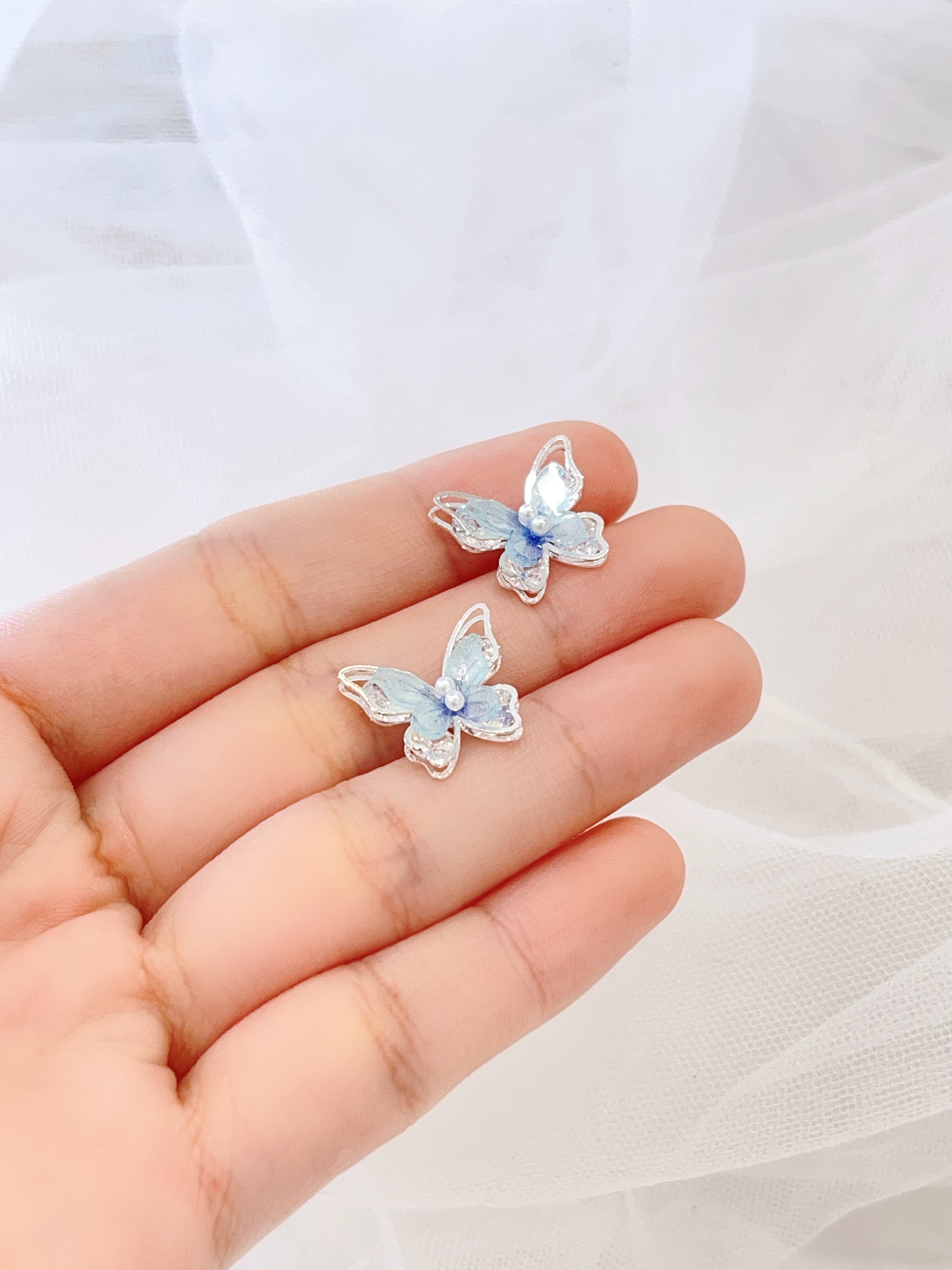 蝴蝶系列🦋渐变蓝蝴蝶耳环