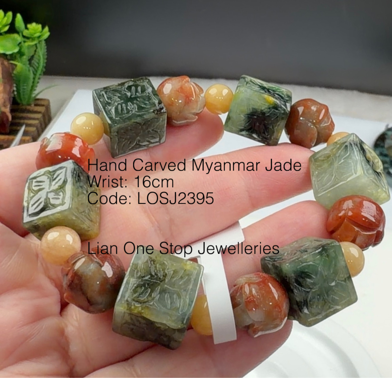 Code: LOSJ2395 Hand Carved Myanmar Jade 