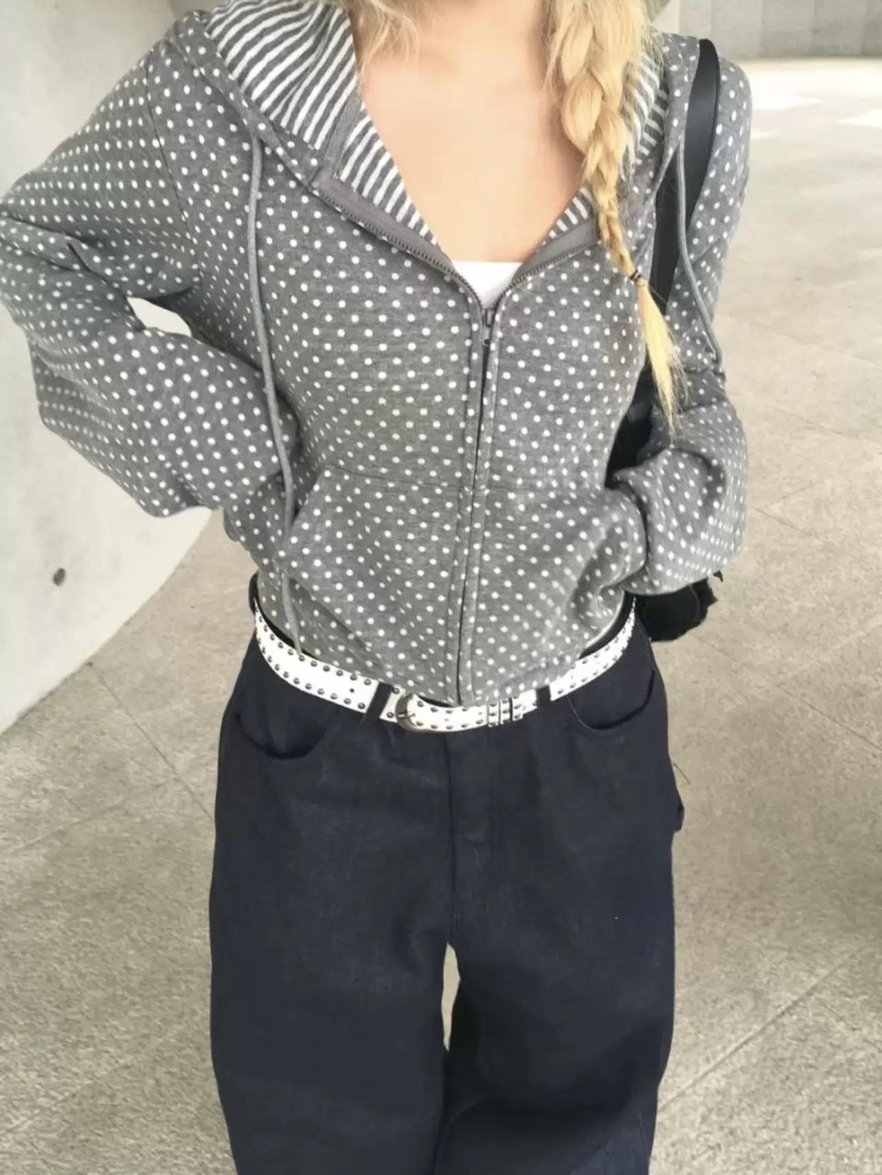 已售罄❌韓國波點間條雙面圖案jacket 