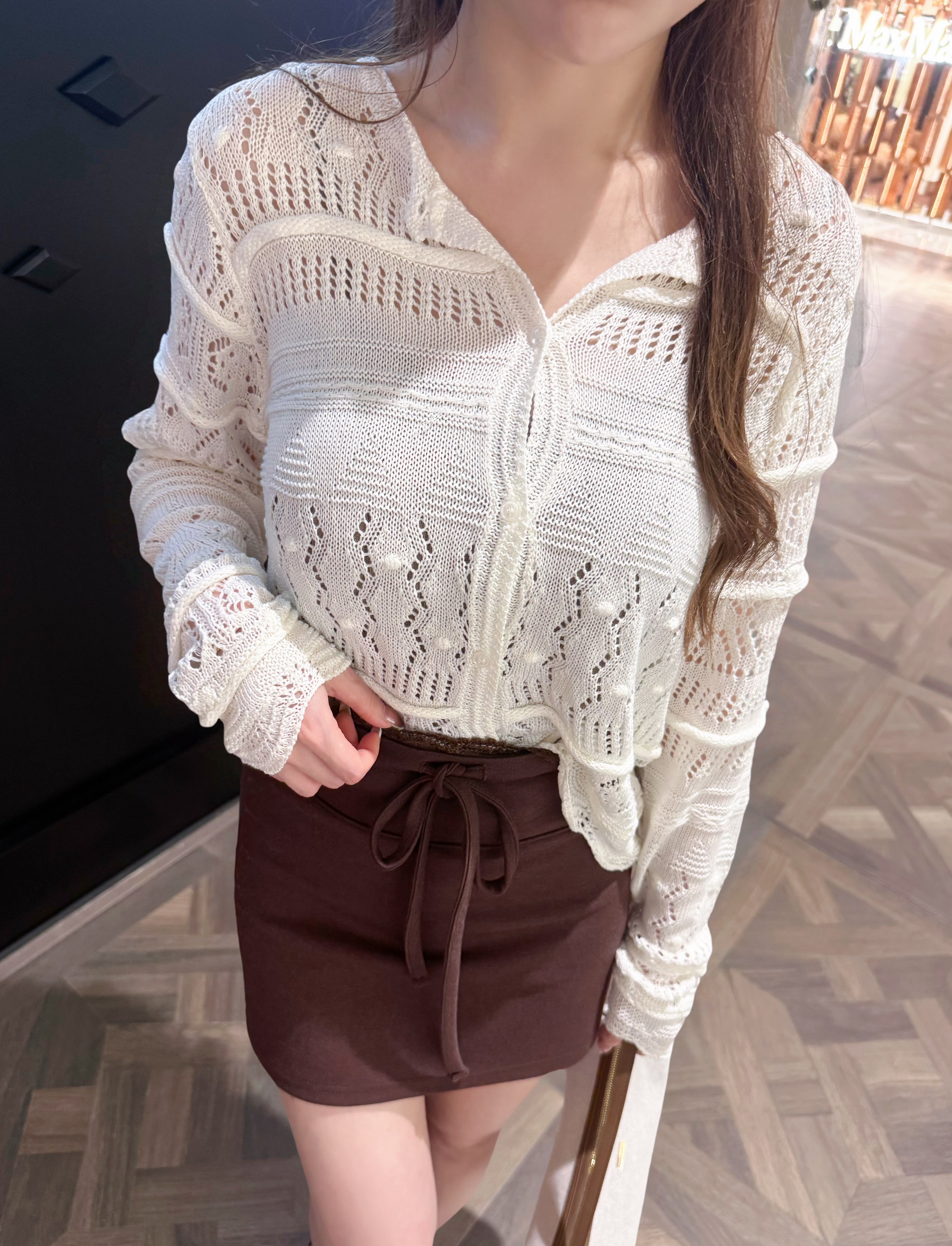 ♥︎法式貝殼縷空Cardigan