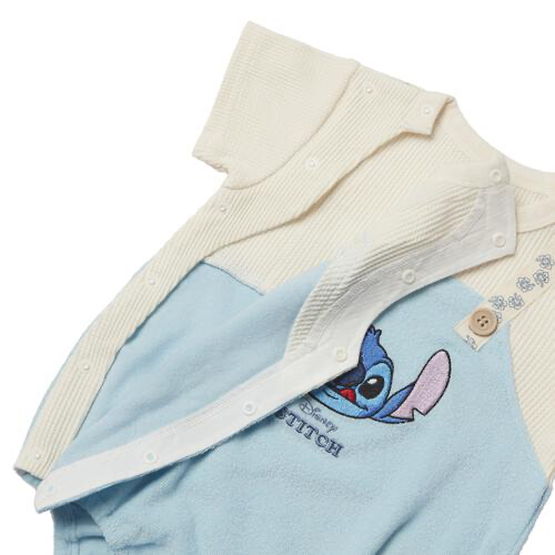 🇯🇵預訂 日本直送🇯🇵史迪仔刺繡貼花吊帶短袖包屁衣