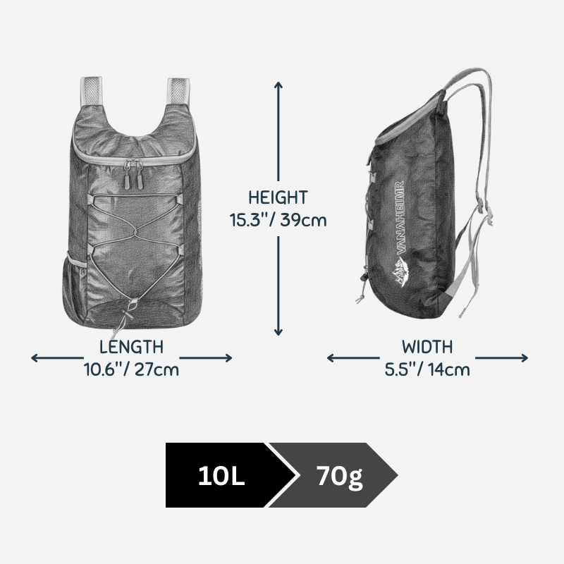 10 L Retractable Hiking Backpack / Travel Backpack