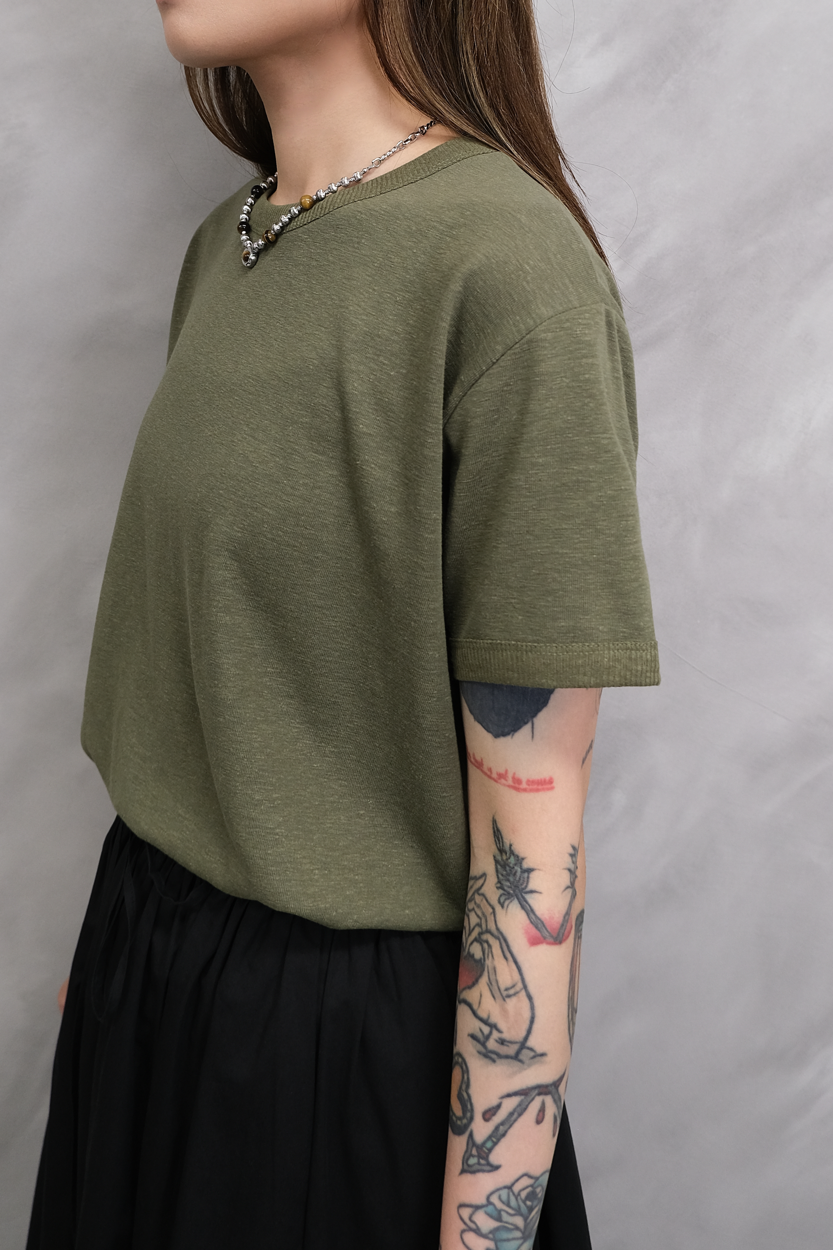 Linen basic tee #top139