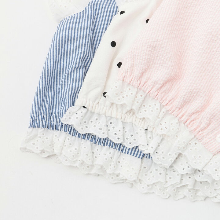 🇯🇵預訂 日本直送🇯🇵 Petit Main 三色優雅蕾絲條紋波點上衣