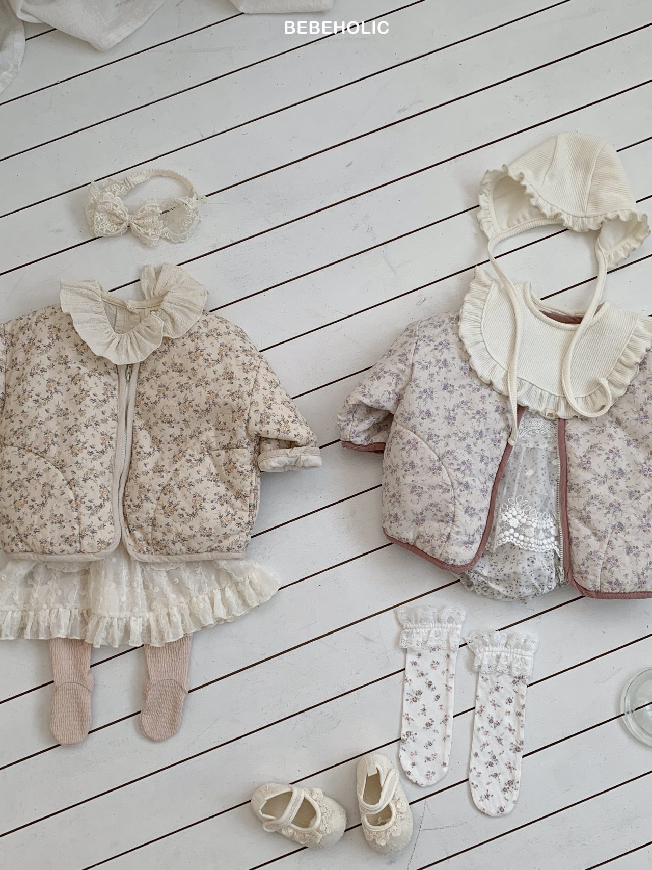 🌸預訂 韓國直送🌸🇰🇷BEBEHOLIC兩色碎花拉鍊外套