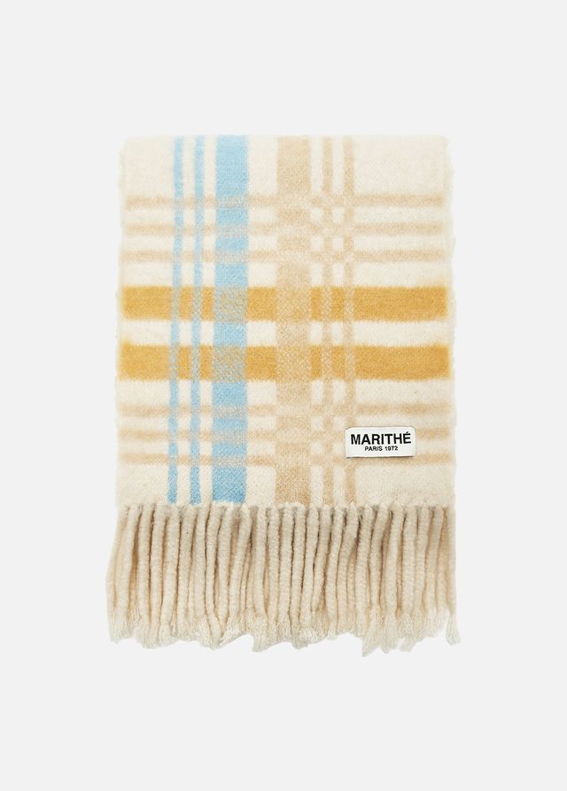 ★MARITHE★REGULAR LOGO CHECK CHUNKY MUFFLER Marithe REGULAR LOGO CHECK CHUNKY MUFFLER ivory | KAZUE