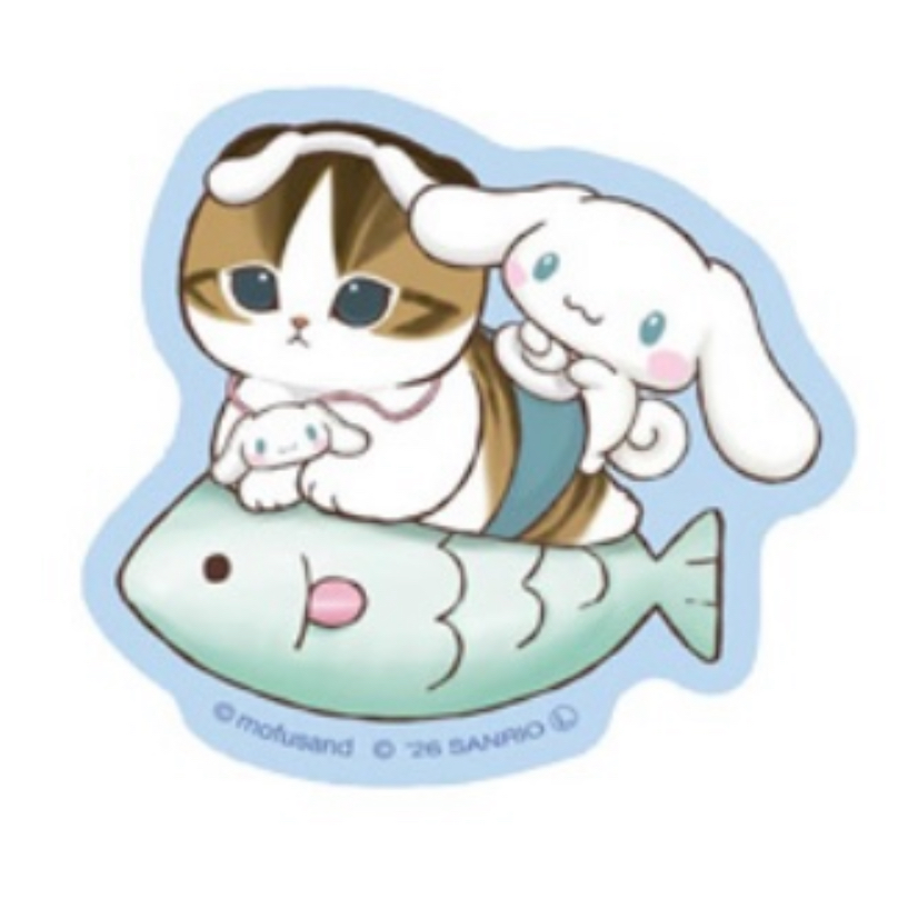 Mofusand 鯊魚貓 貼紙｜預訂