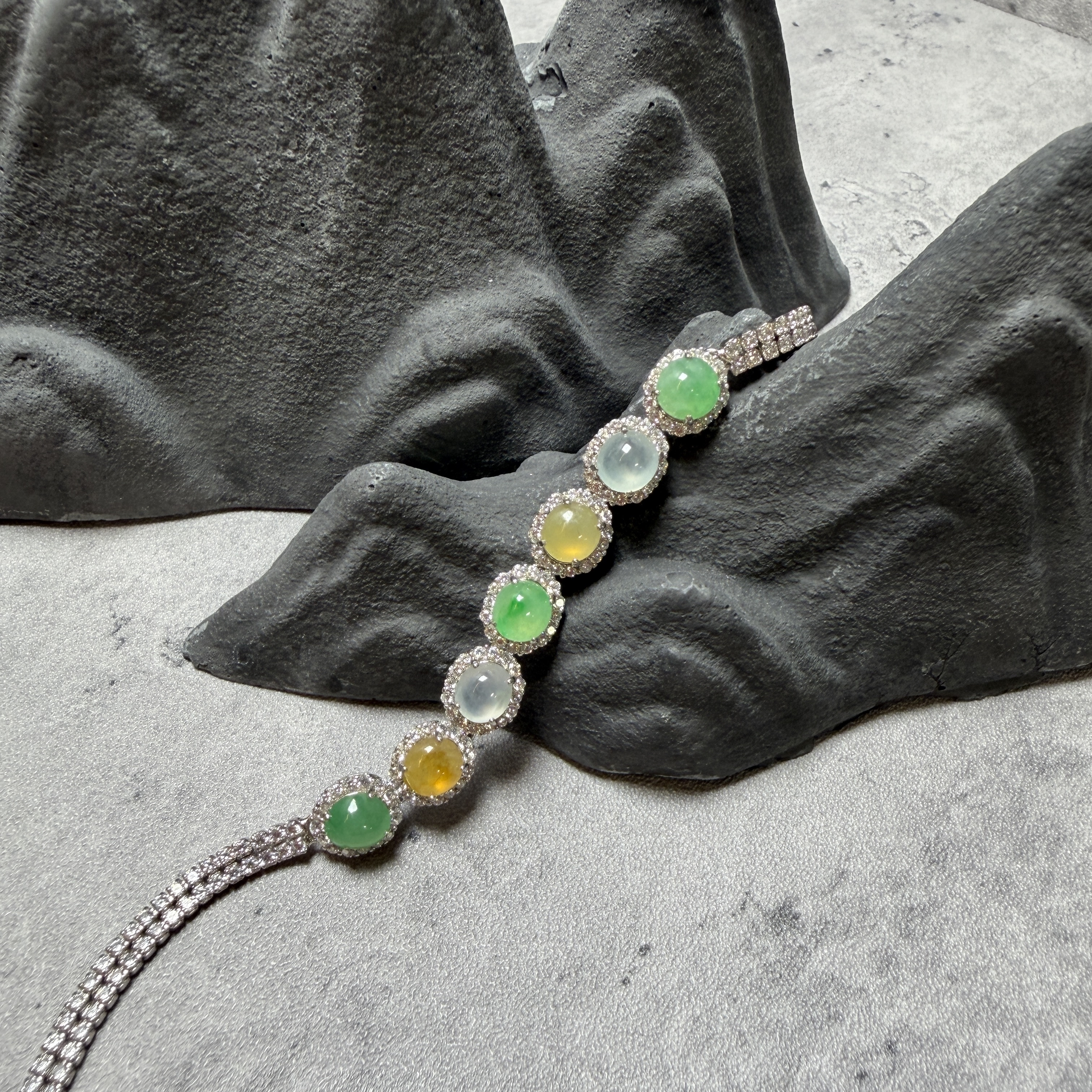 瑪卡龍甜甜多寶翡翠S925手鍊