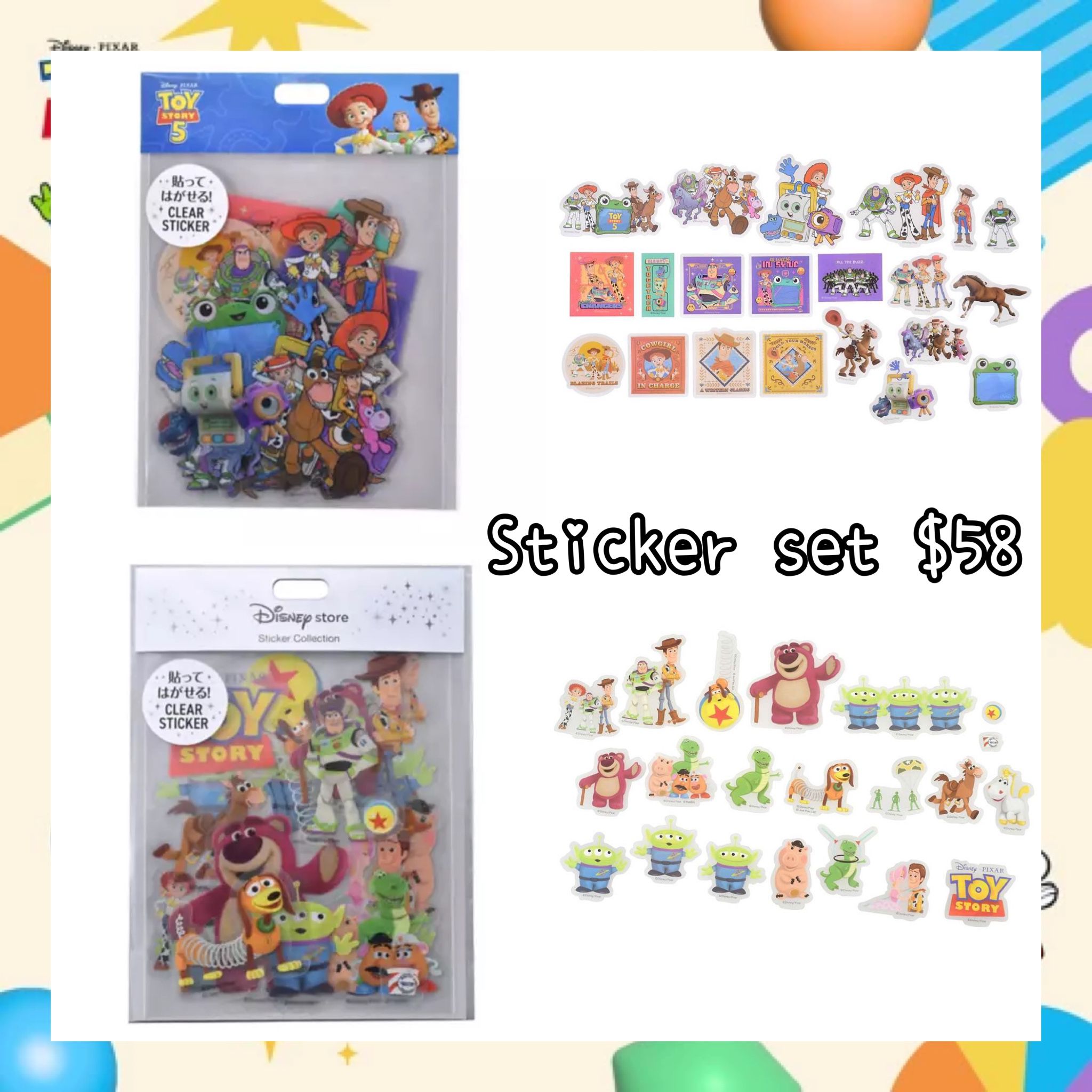：日本：TOY STORY 5 STICKER COLLECTION 30/6 日本發賣 STICKER SET