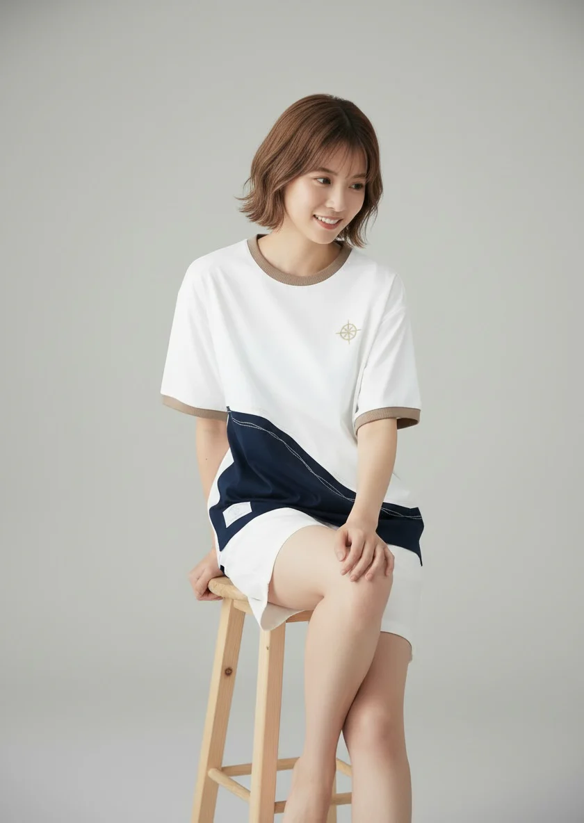 MOMOJI Antibes Tee (2-French Riveria Blue) | Hooman (Adult/Kids)