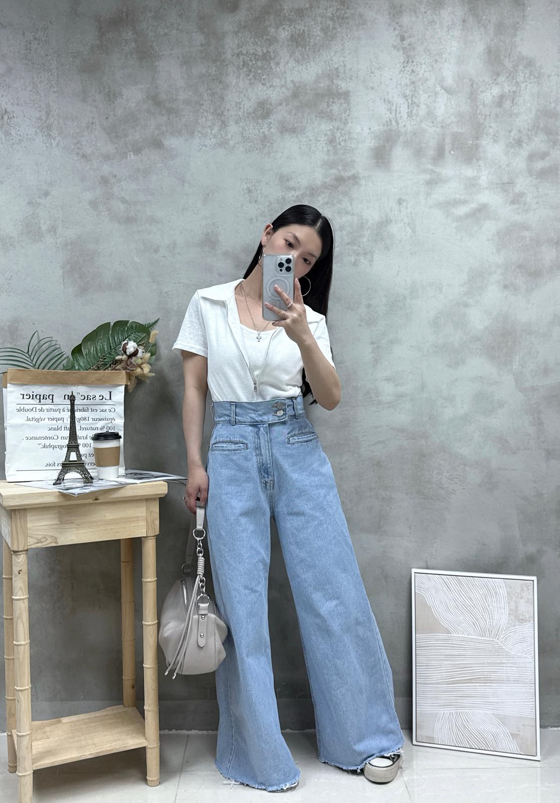 假兩件雙拉鏈Top