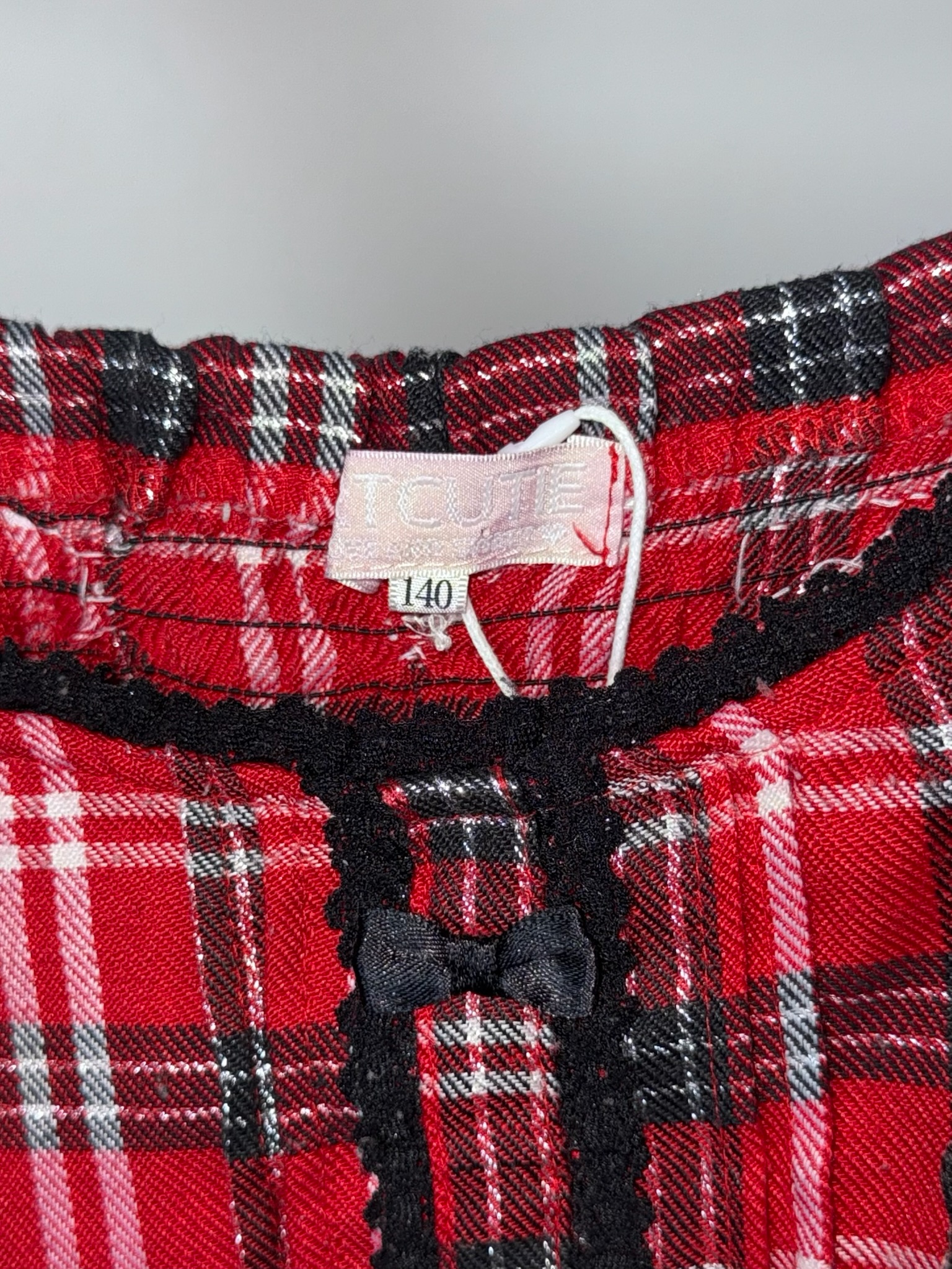 Gothic Lolita Red Checkered Lace-Trimmed Dress