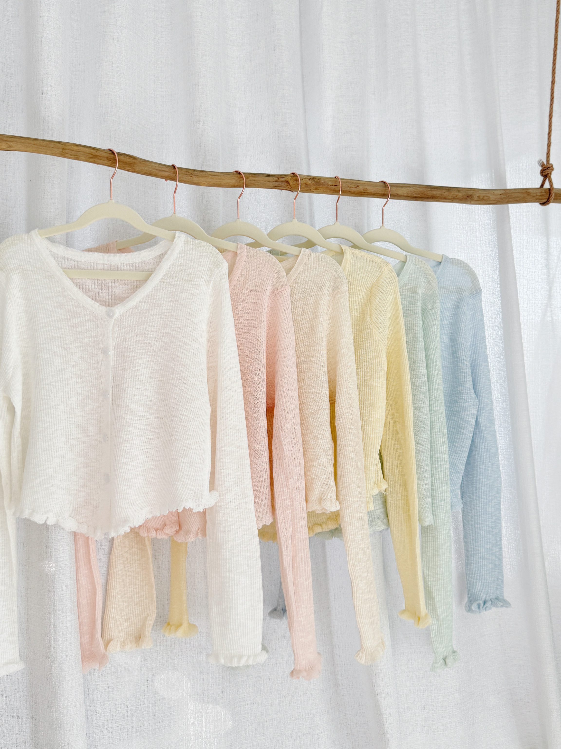 夏日简约木耳边薄外套