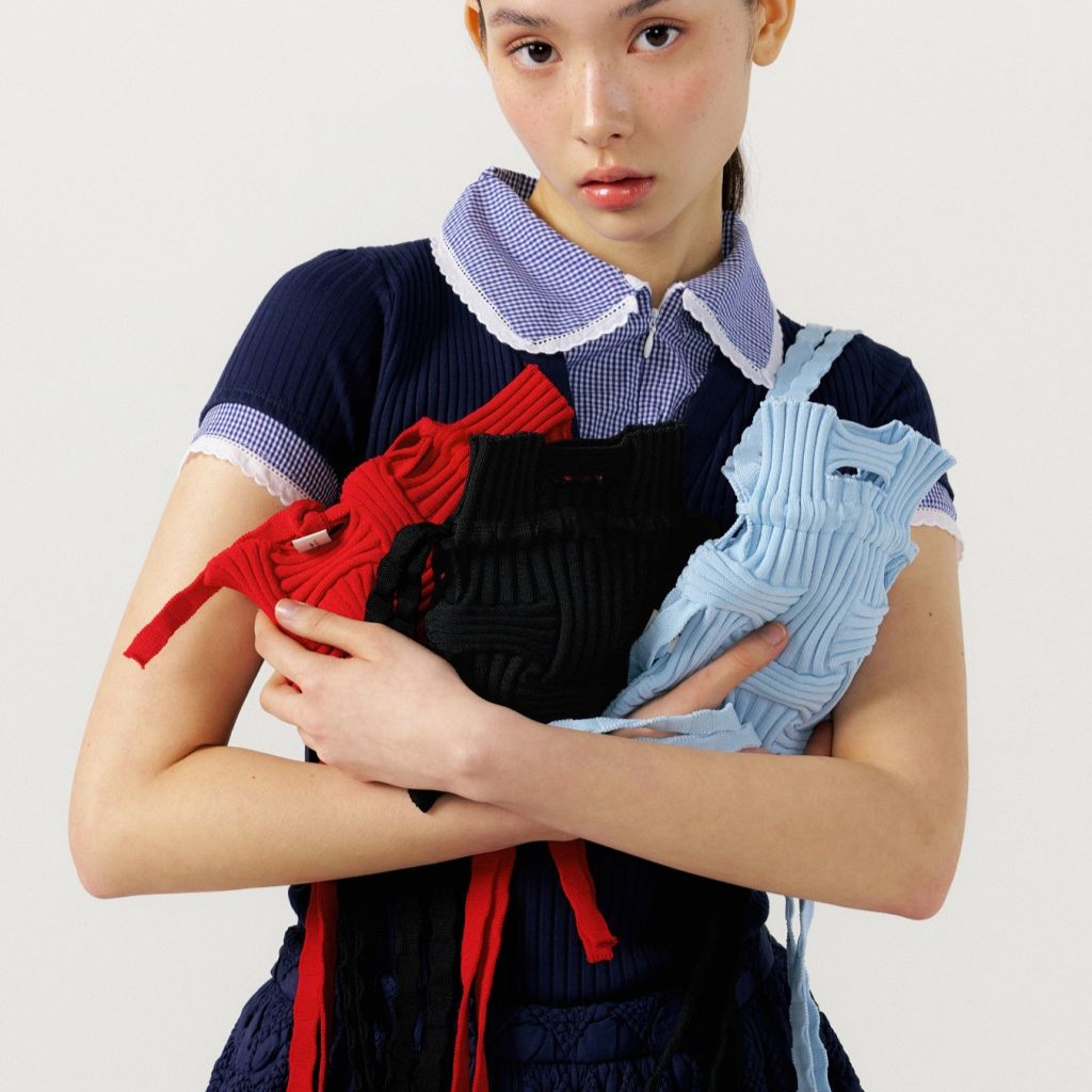 PLEATSMAMA Mini Cross Bow Bag Glitter (9色)