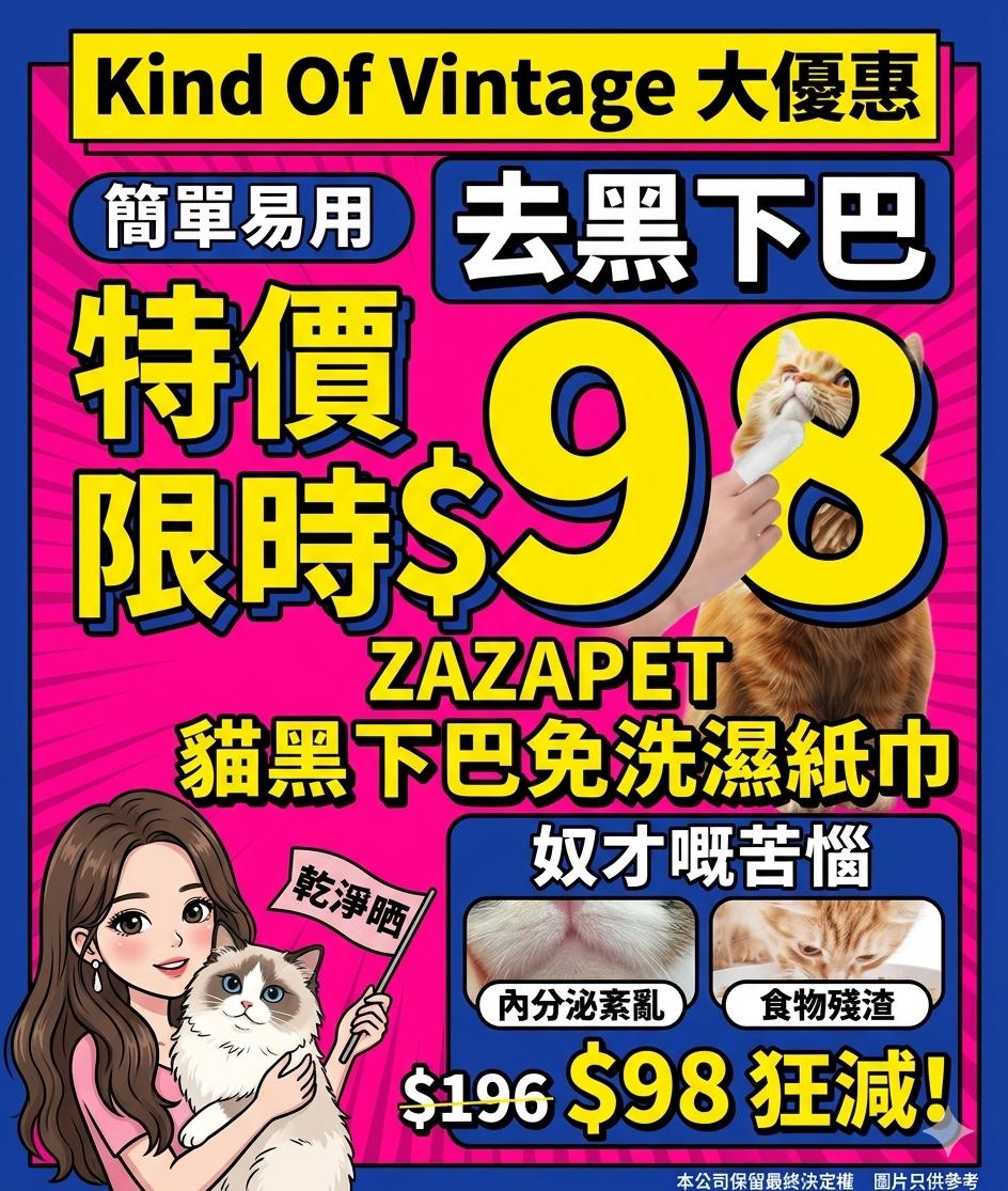 ZAZAPET 黑下巴免洗濕紙巾