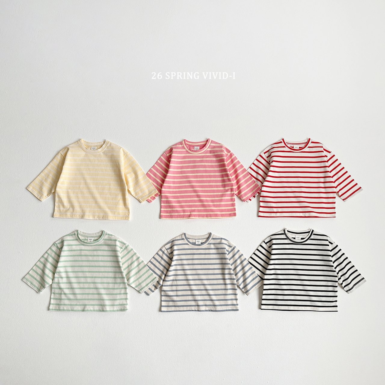 🌸預訂 韓國直送🌸🇰🇷VIVIDI六色清新條紋寬鬆長袖上衣