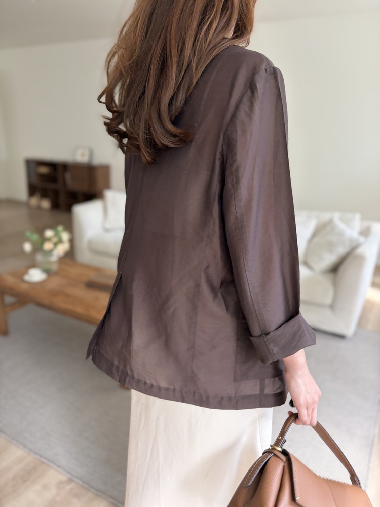 The Fine Silky Blazer (Brown)