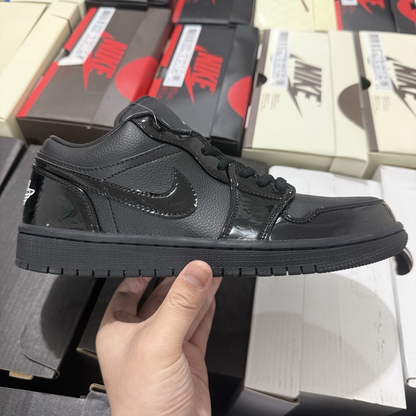 Nike Air Jordan 1 Low SE "Patent Elephant Black" HJ7743-010 