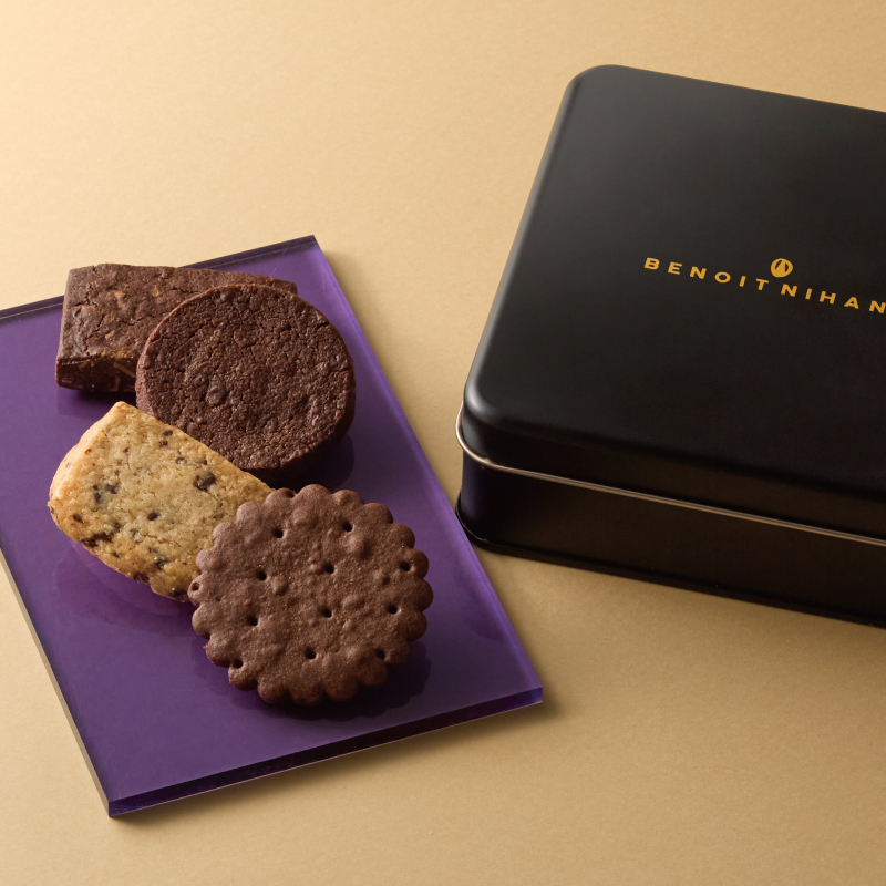 BENOIT NIHANT 經典黑巧克力餅乾藍罐 (18入)