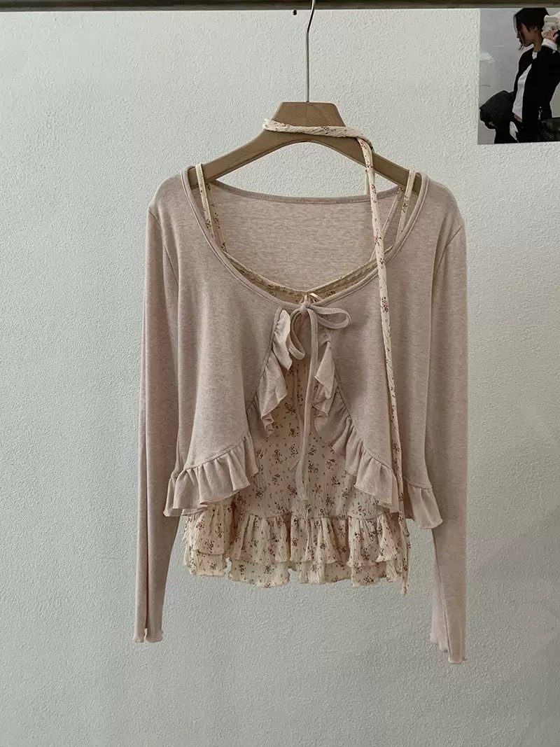 小清新温柔碎花 两件套