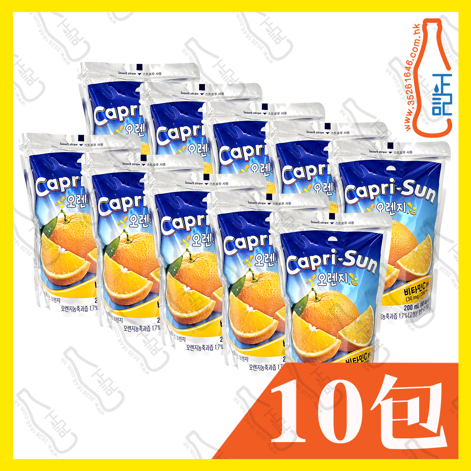 韓國Capri Sun - 橙汁 200ml x 10包 /箱