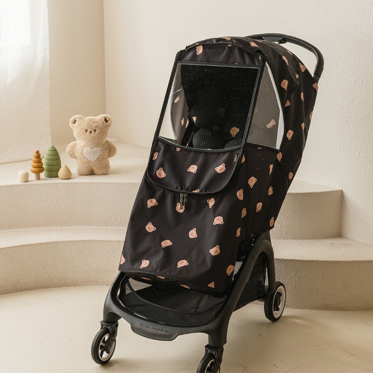 DOTTODOT圓圓臉嬰兒車黑色防風罩(僅開放松鼠/兔兔款)