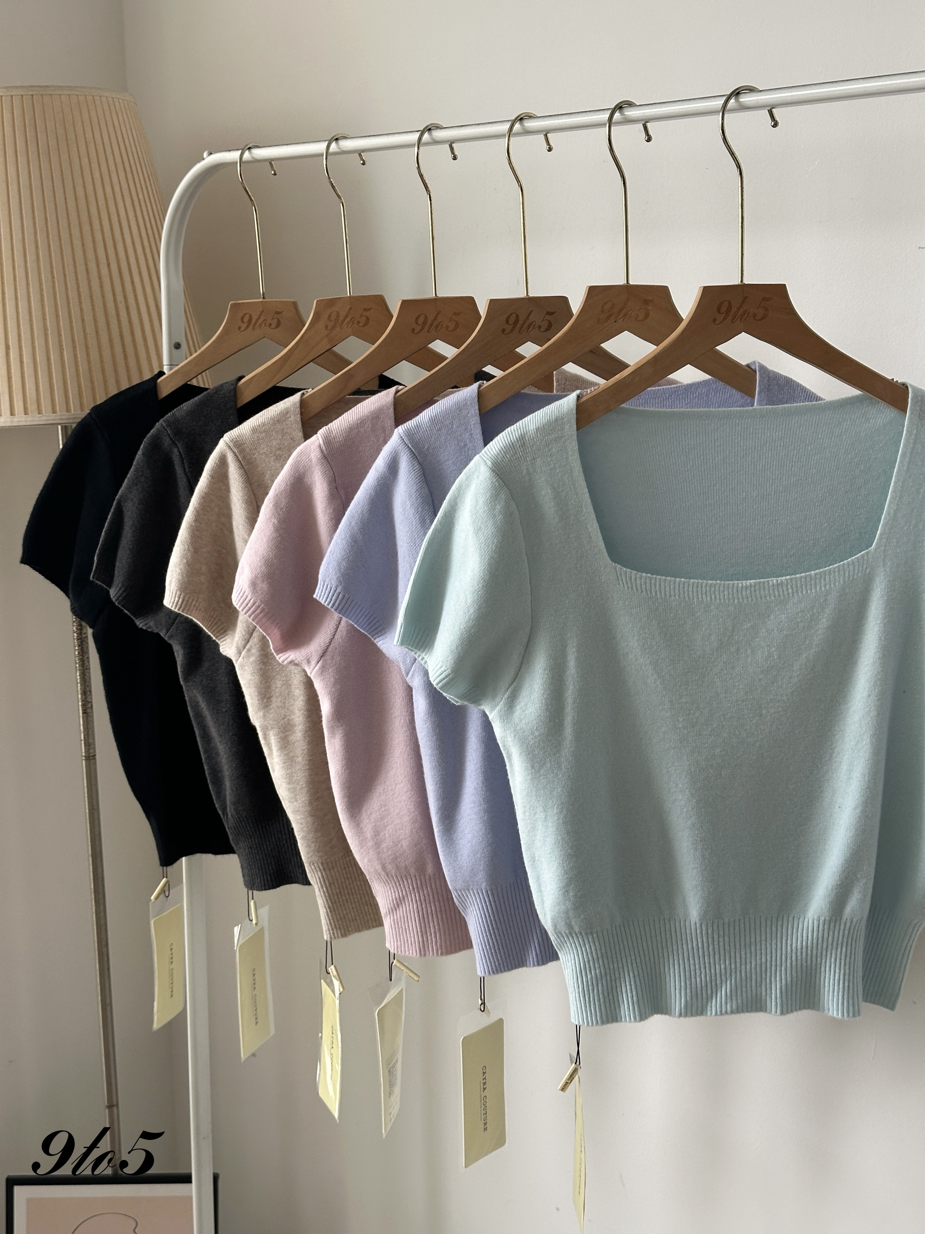 T4095 Square Neck Knit Top - 6 Colors 
