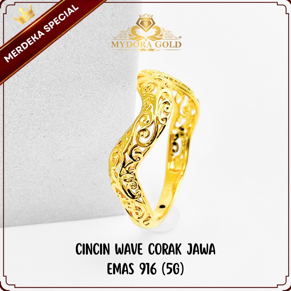 MYDORA Cincin Wave Corak Jawa (5G) l EMAS 916/22K