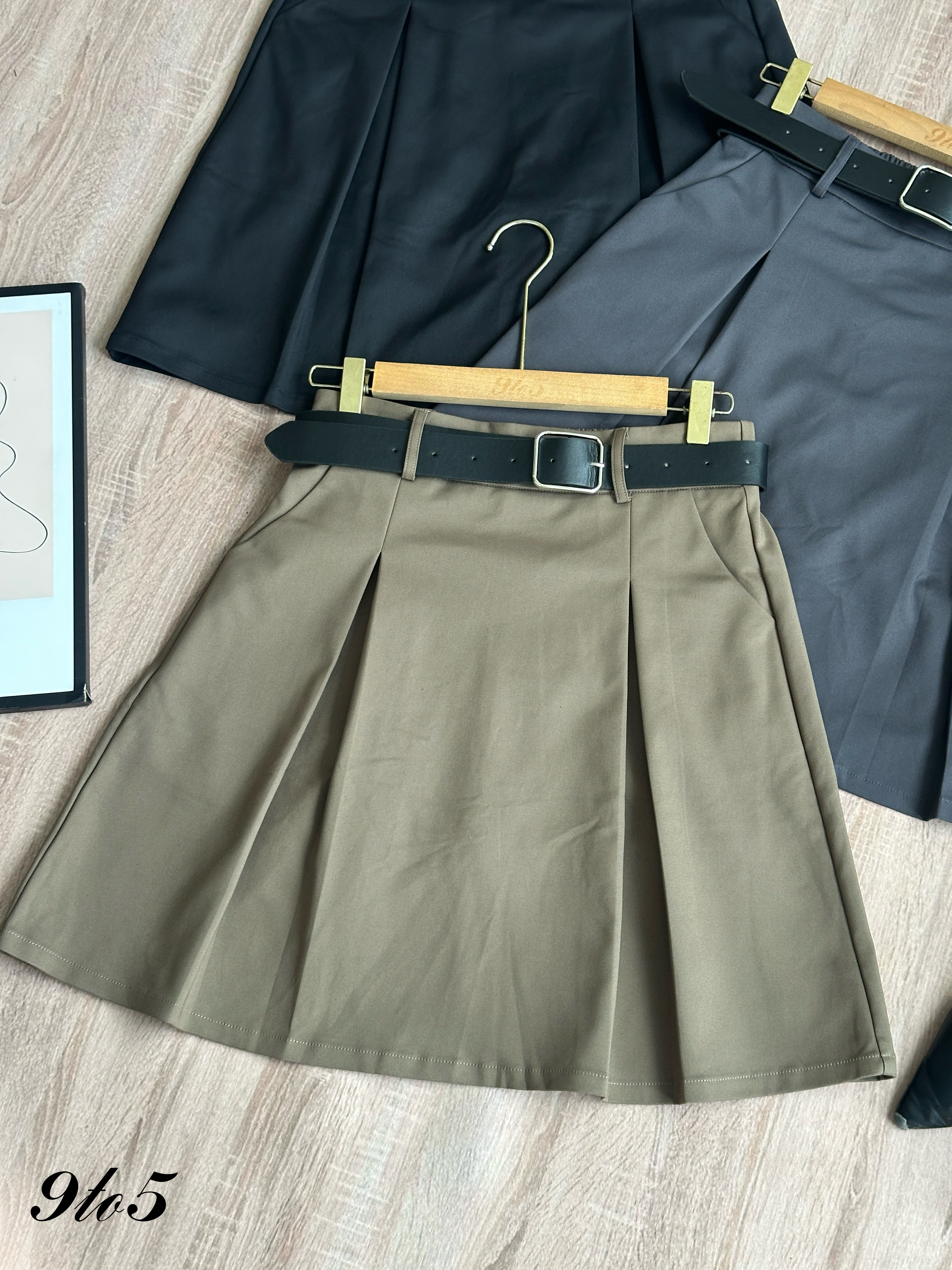 S1916 A Line Midi Skirt - 3 Colors 