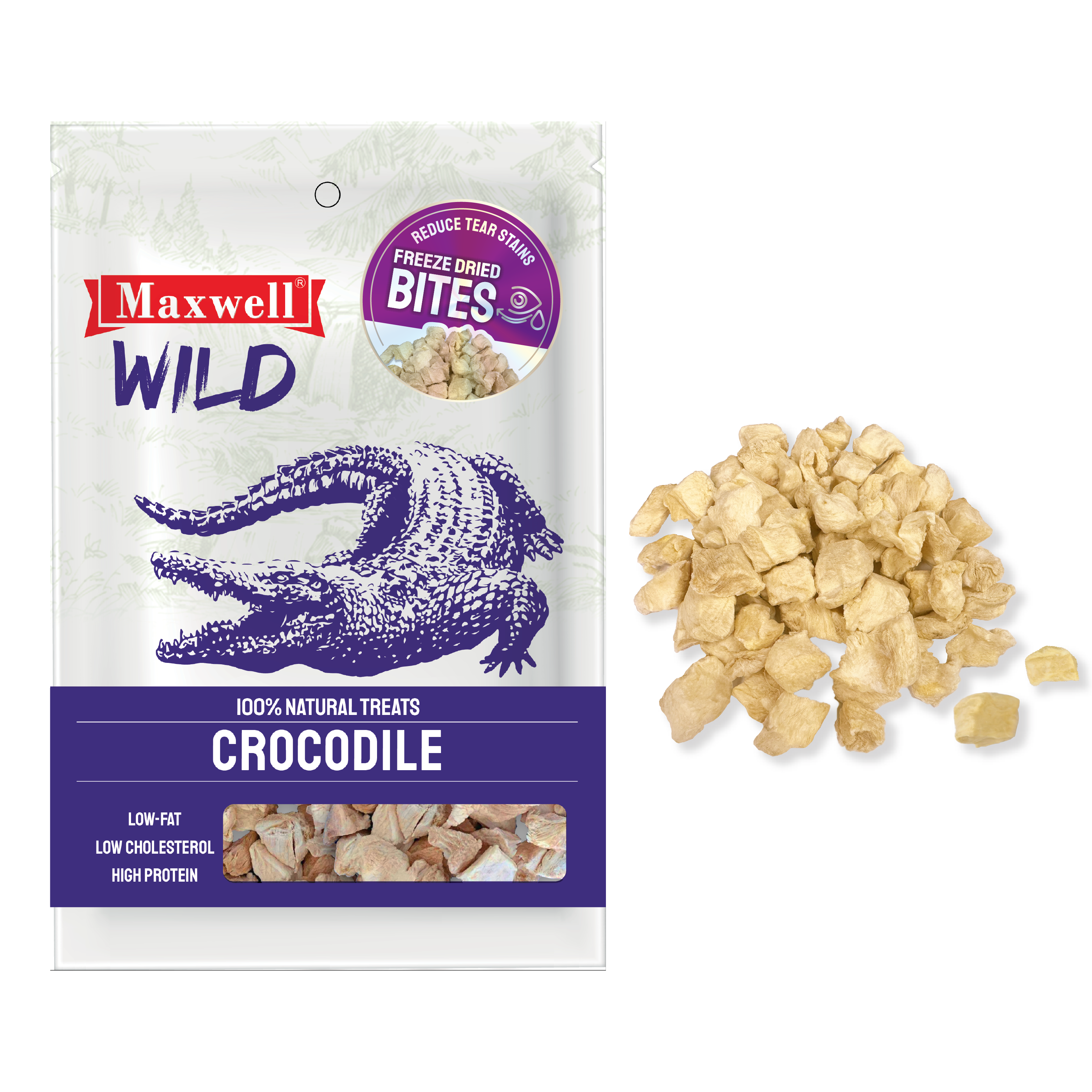 Maxwell｜泰國凍乾鱷魚肉粒 (等級A) 50G