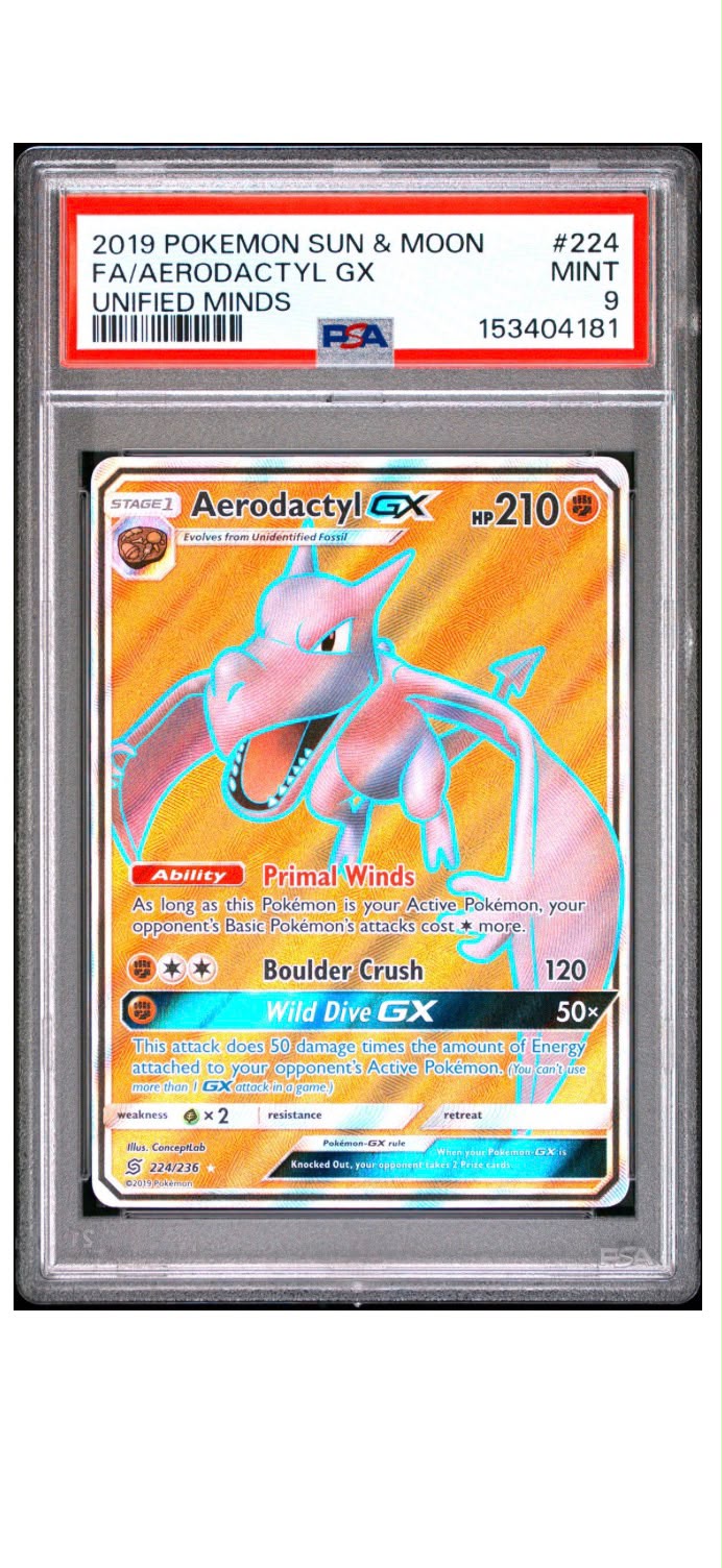 2019 寶可夢 太陽&月亮 統一戰線 FA/化石翼龍 GX PSA 9 薄荷級