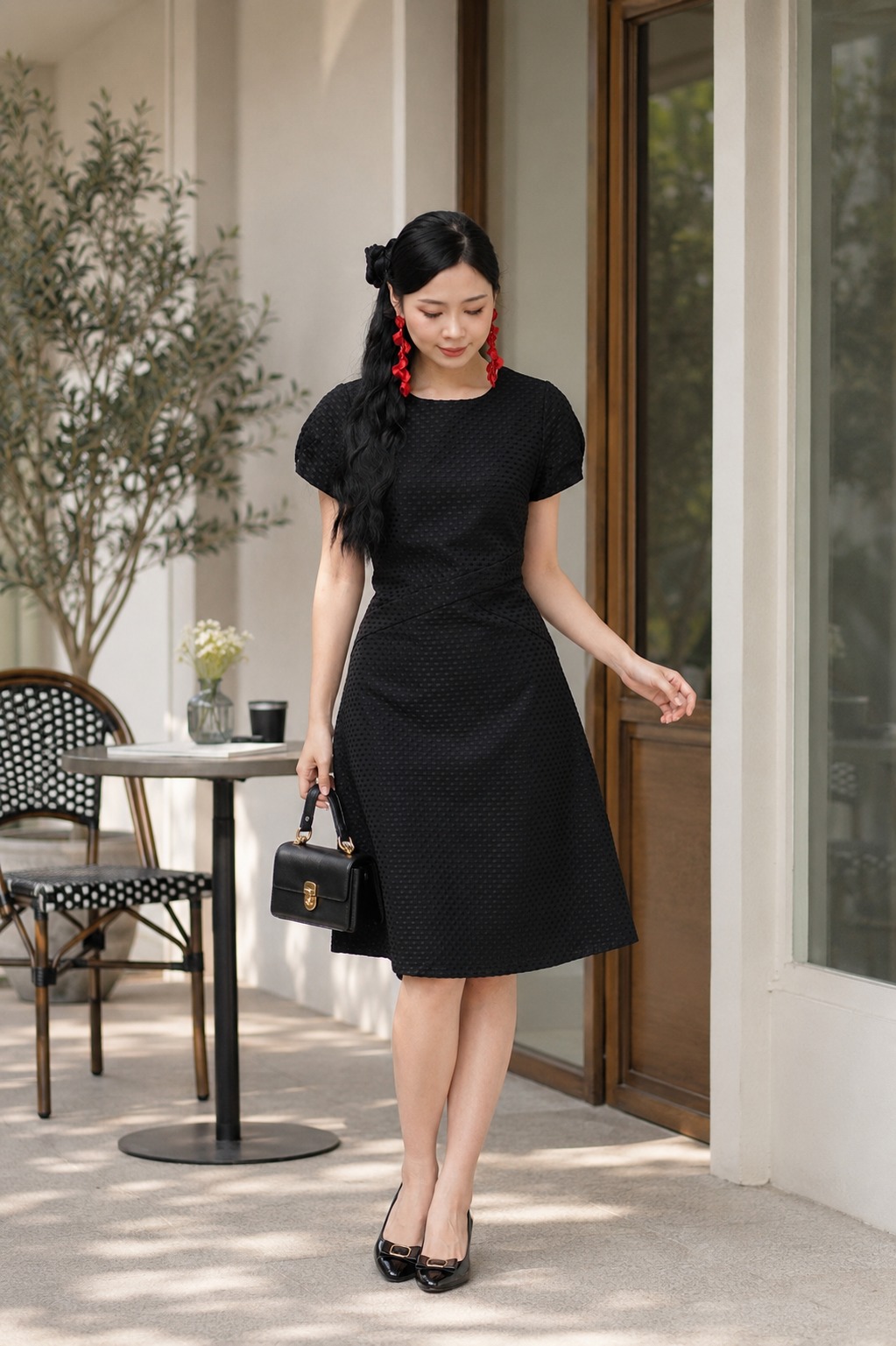 210529 Celeste Textured A-Line Dress