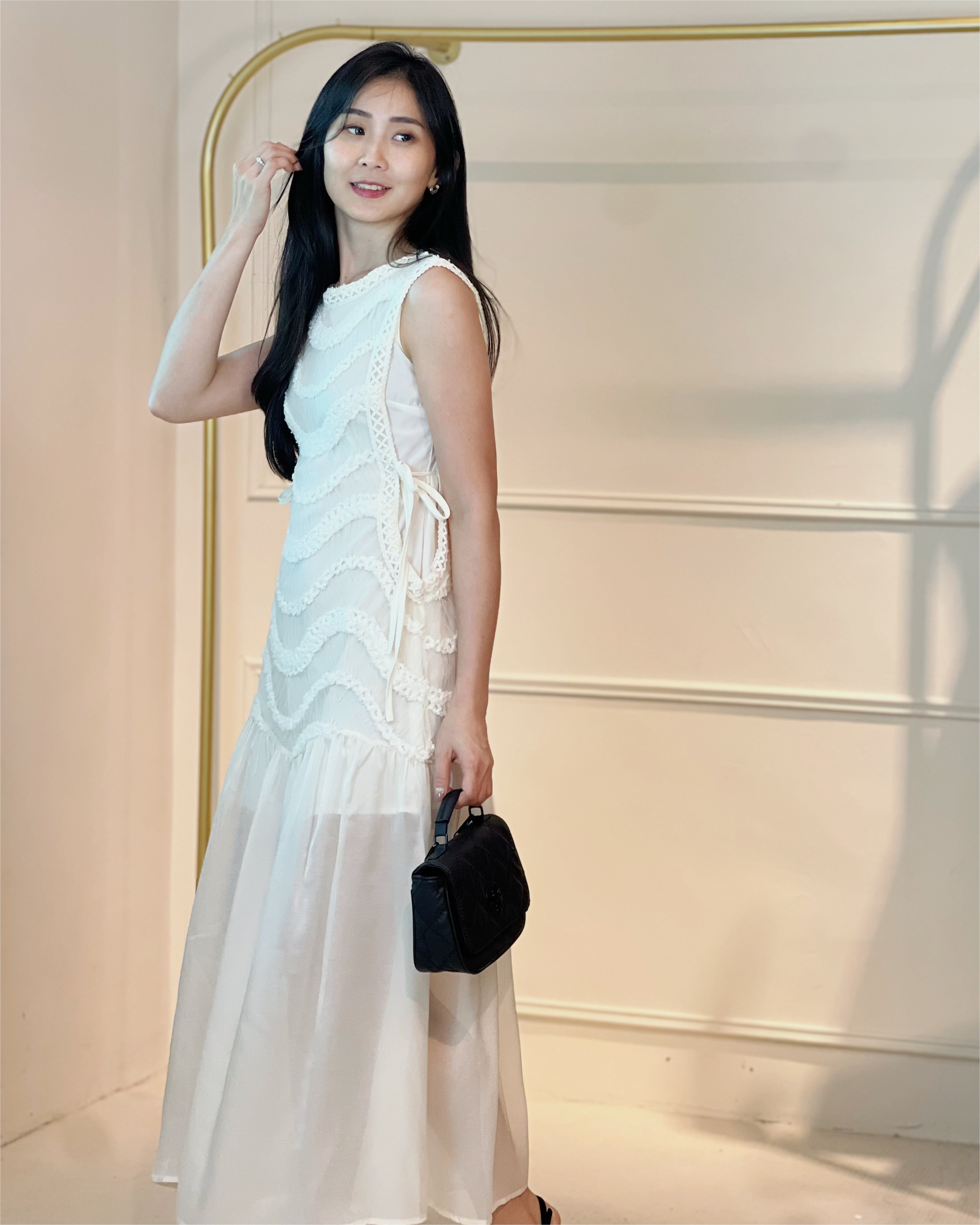 5078 Eleanor Sheer Embroidered Midi Dress