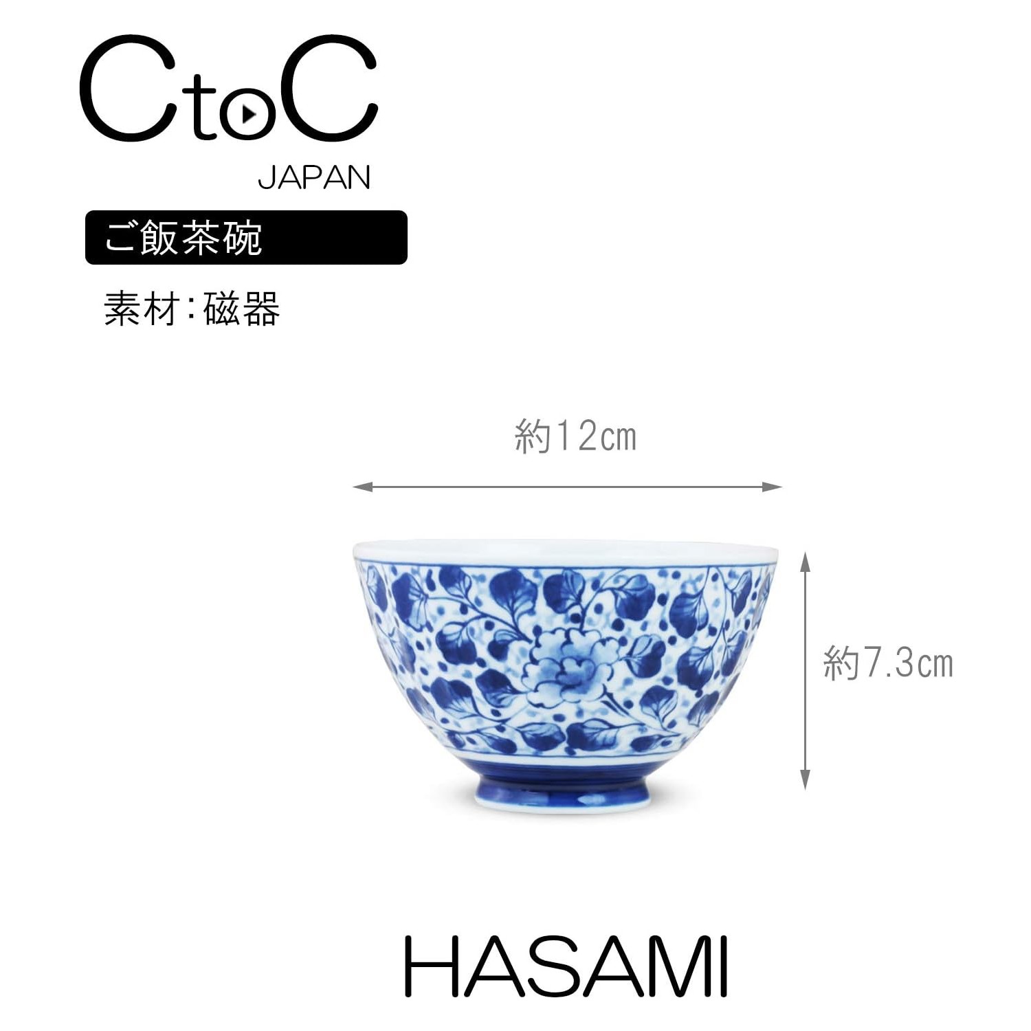 【現貨】🔥🔥【日本製《波佐見燒》染付青花古典圖案陶瓷飯碗（五件套裝）】