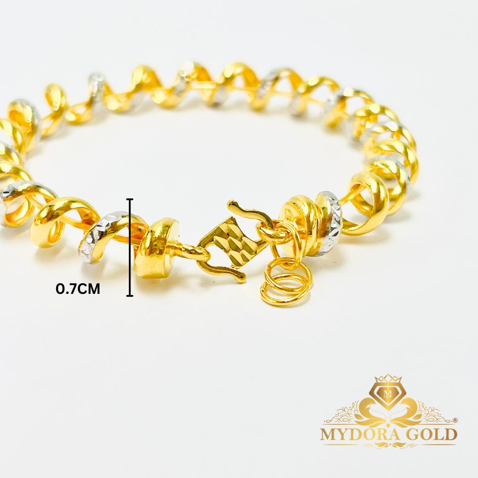 MYDORA Gelang Tangan Getah Rambut Pahat 2C l EMAS 916/22K