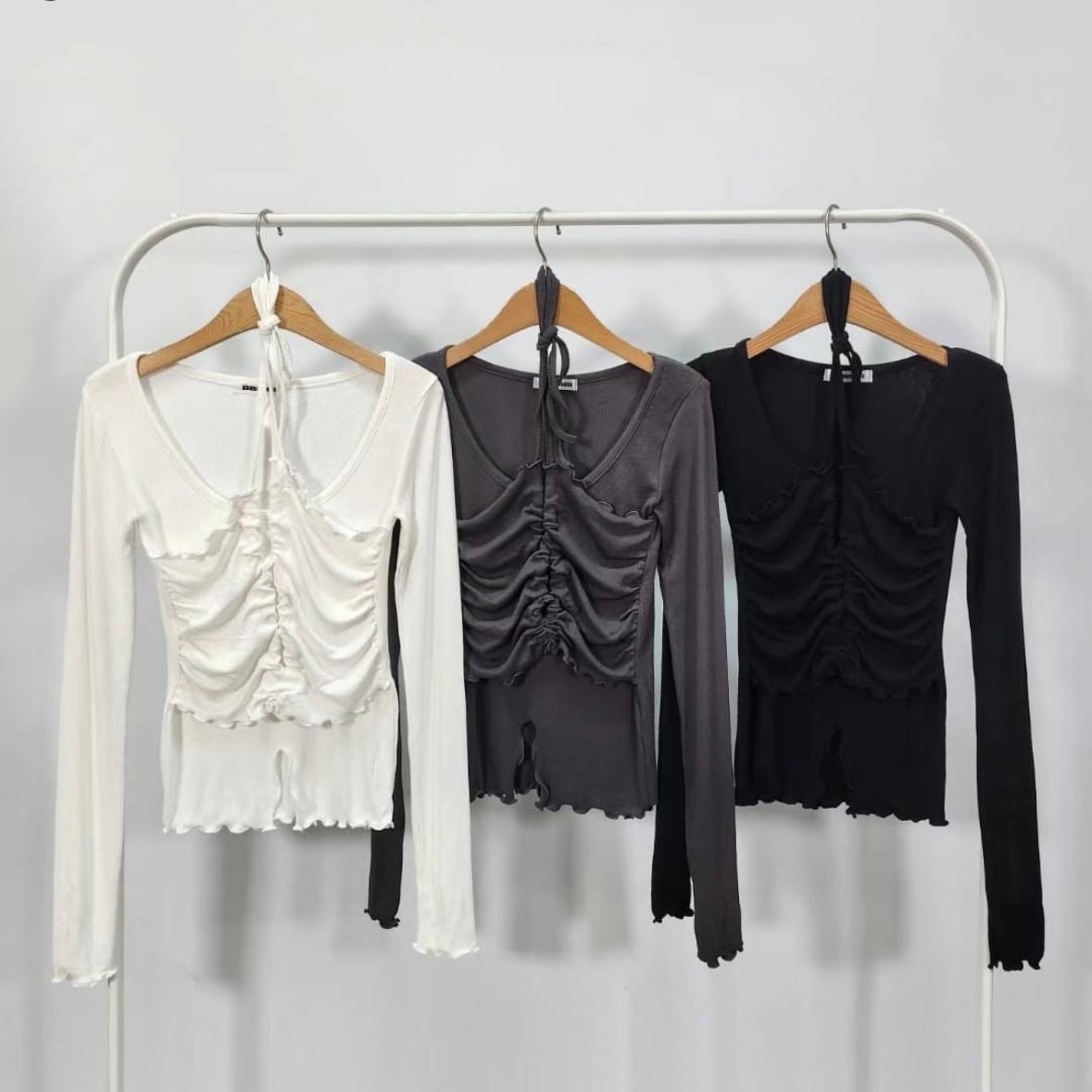 東大門性感掛頸綁帶上衣