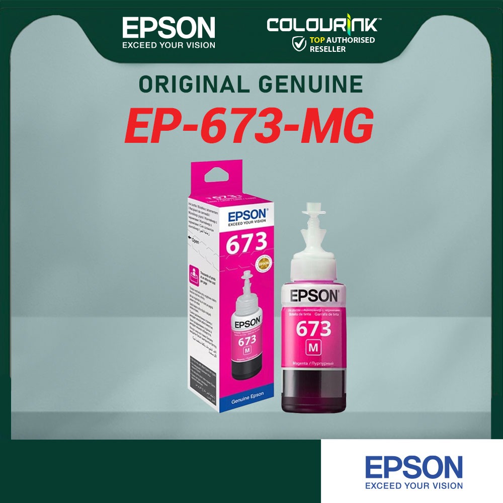 Epson Original Genuine T673 Refill Ink Bottle 70ml L800｜L805｜L850｜L1800 T6731 T6732 T6733 T6734 T6735 T6736