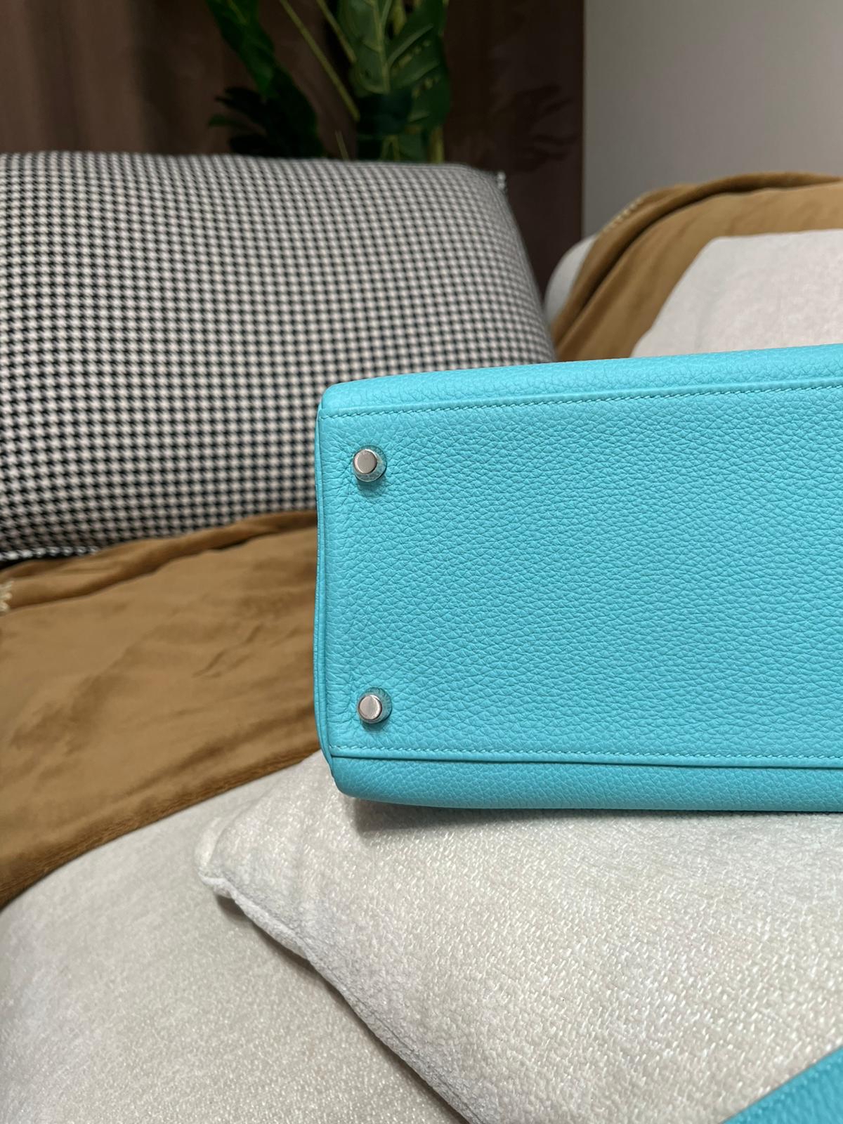 Hermes Kelly 35,Togo ,馬卡龍藍,STAMP T 100%Authentic,98%new ✅肩帶✅key lock✅dust bag ✅BOX