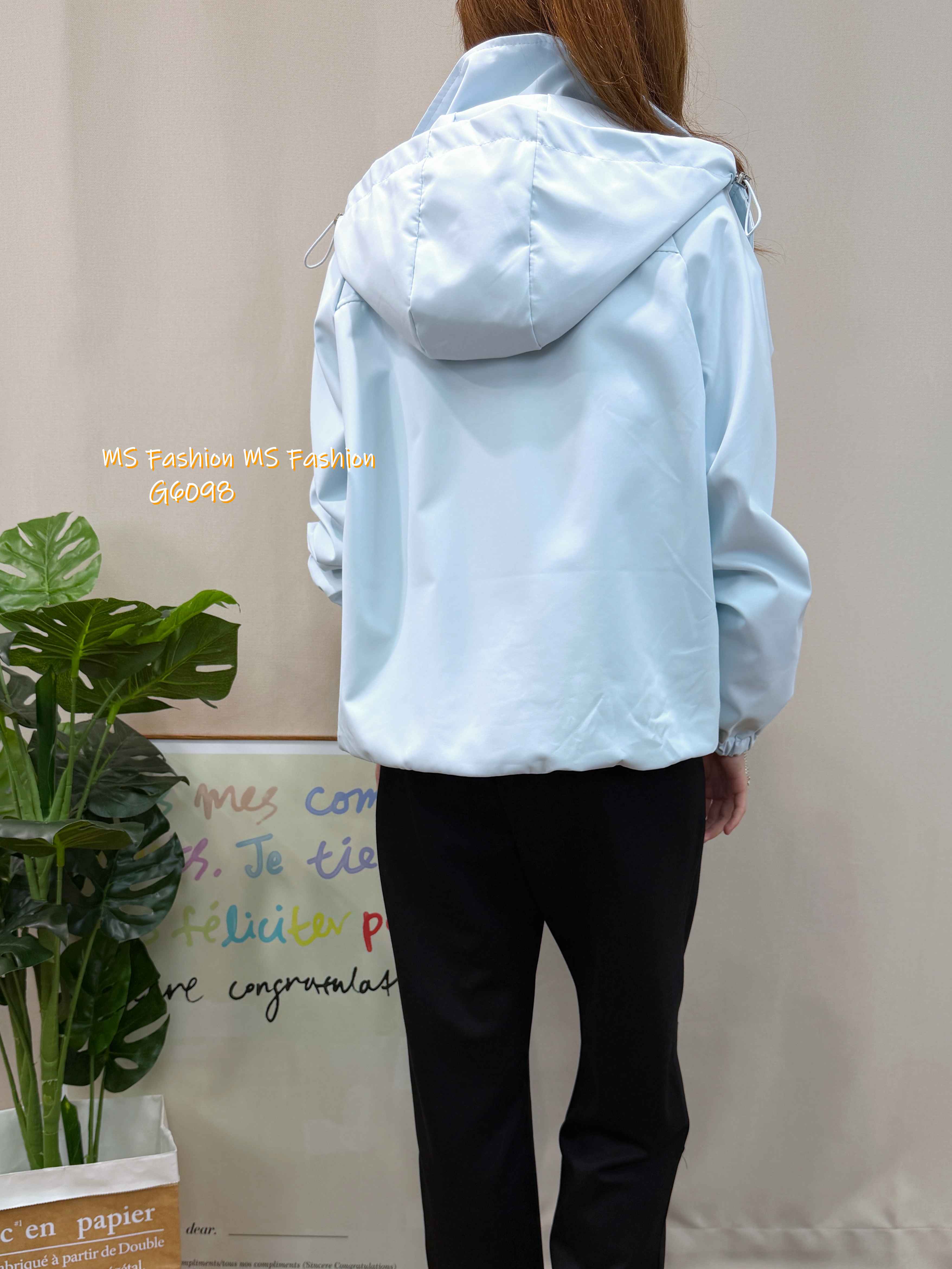 G6098 韓國🇰🇷靚色有帽風褸