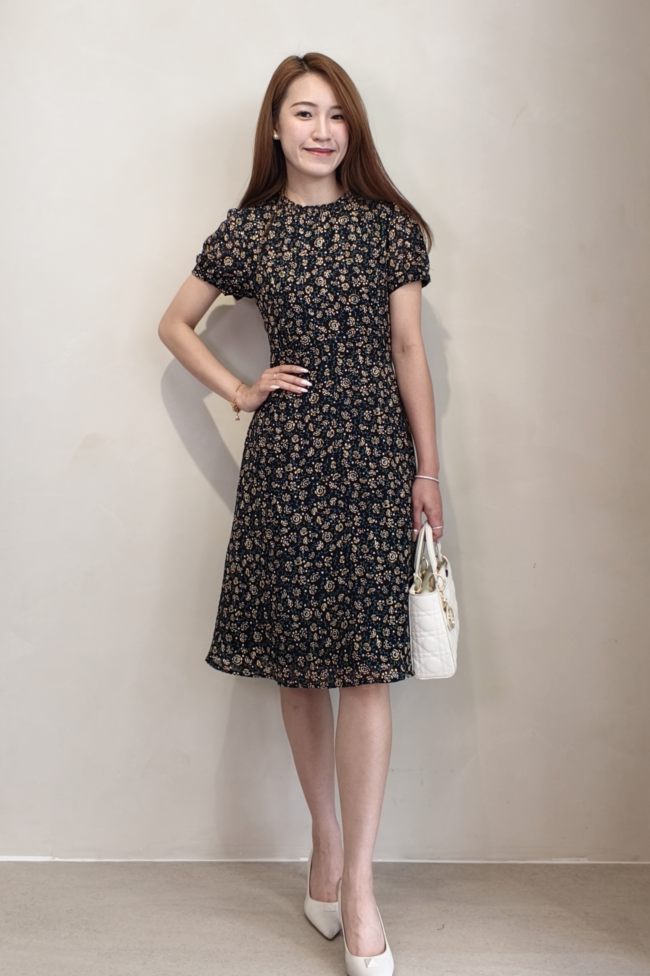 210597 Midnight Bloom Floral Midi Dress