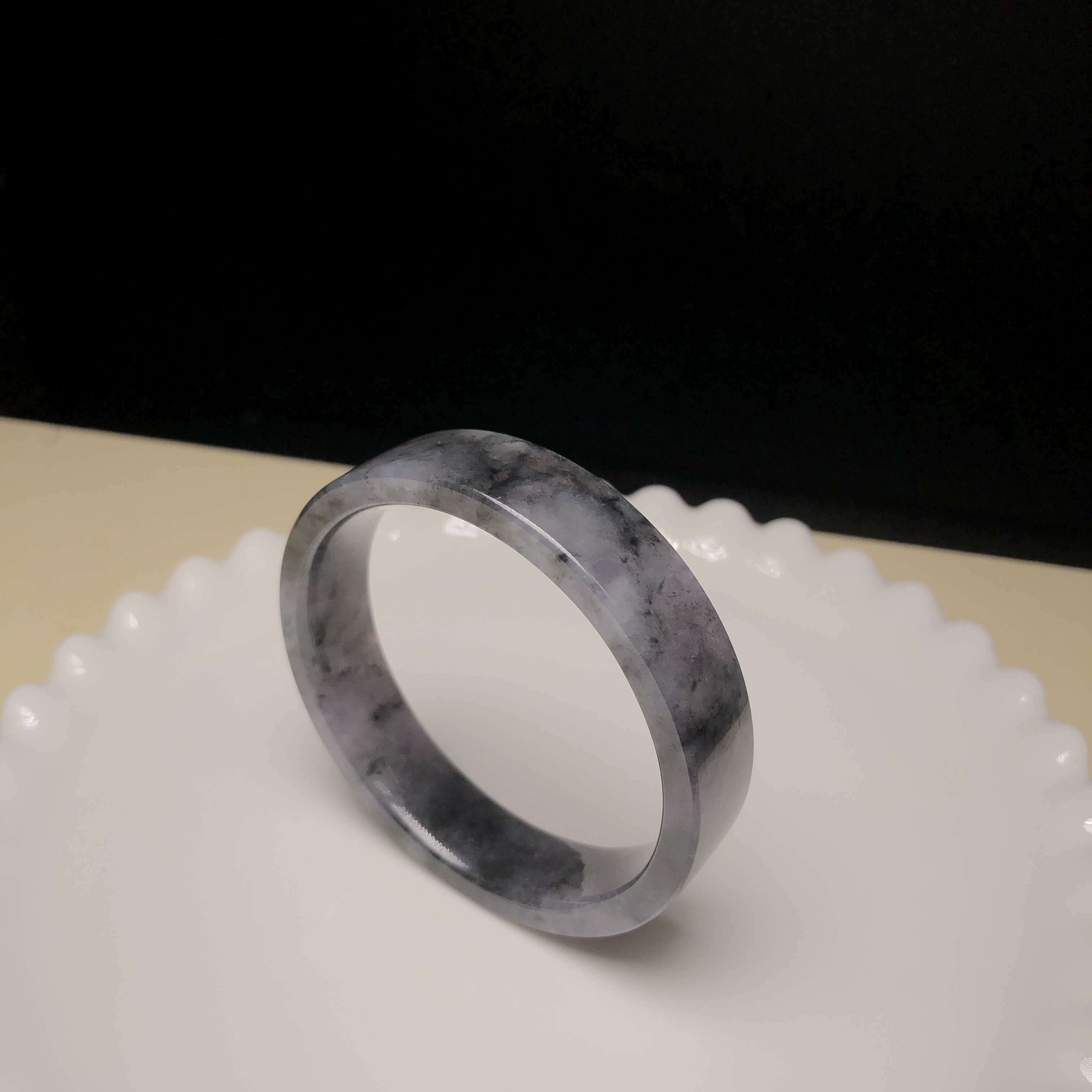 紫底烏雞山水方鐲52mm C06238