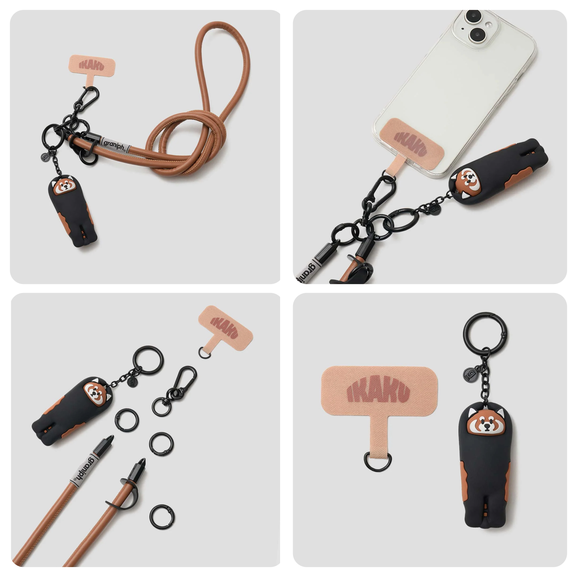 日本預訂📍日本小熊貓立體吊飾電話手帶/斜咩帶