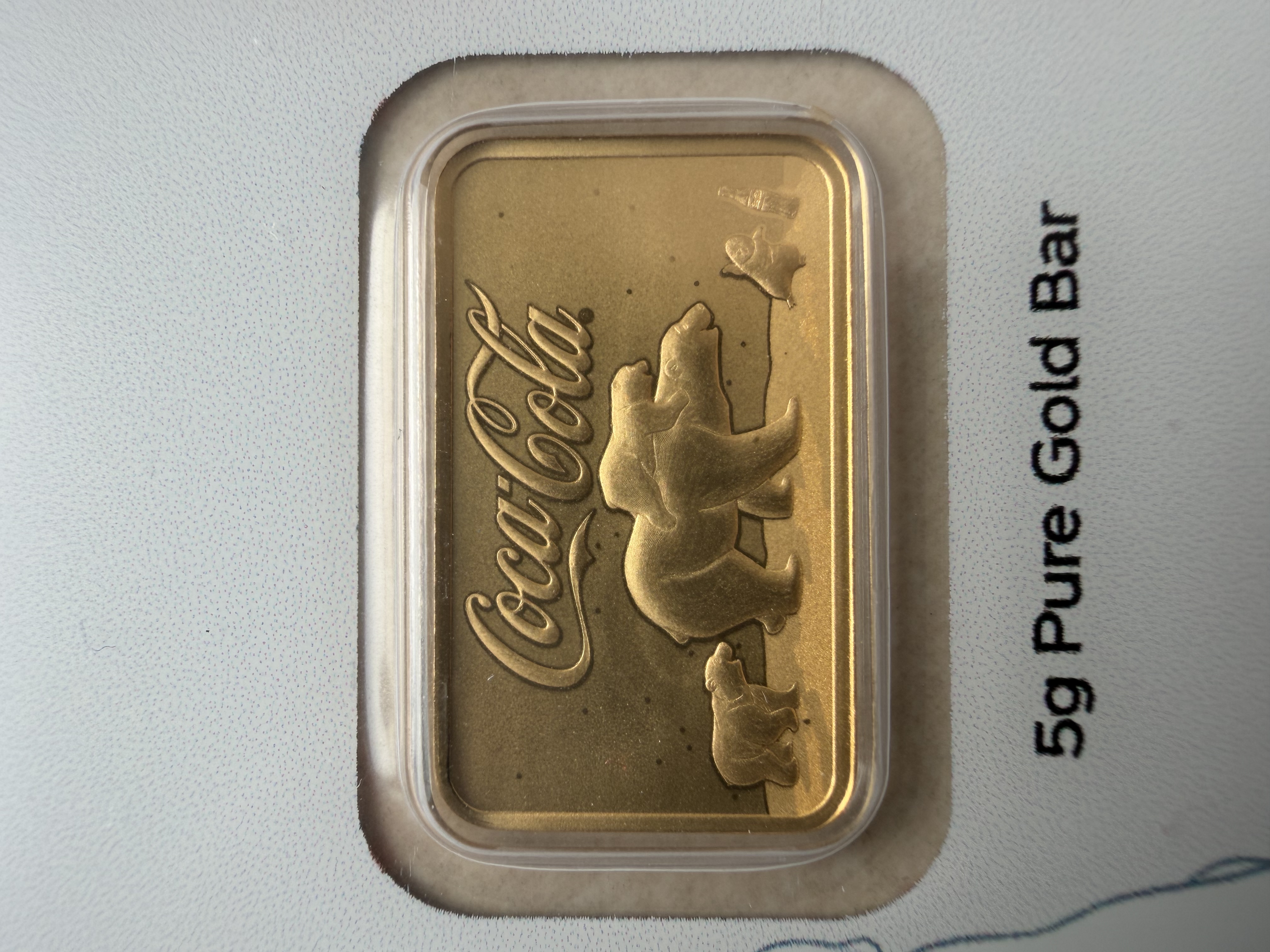 (SN4199) PAMP White Cola Polar Bear 5g 🇨🇭Swiss Fine Gold Bar 999.9白色可乐