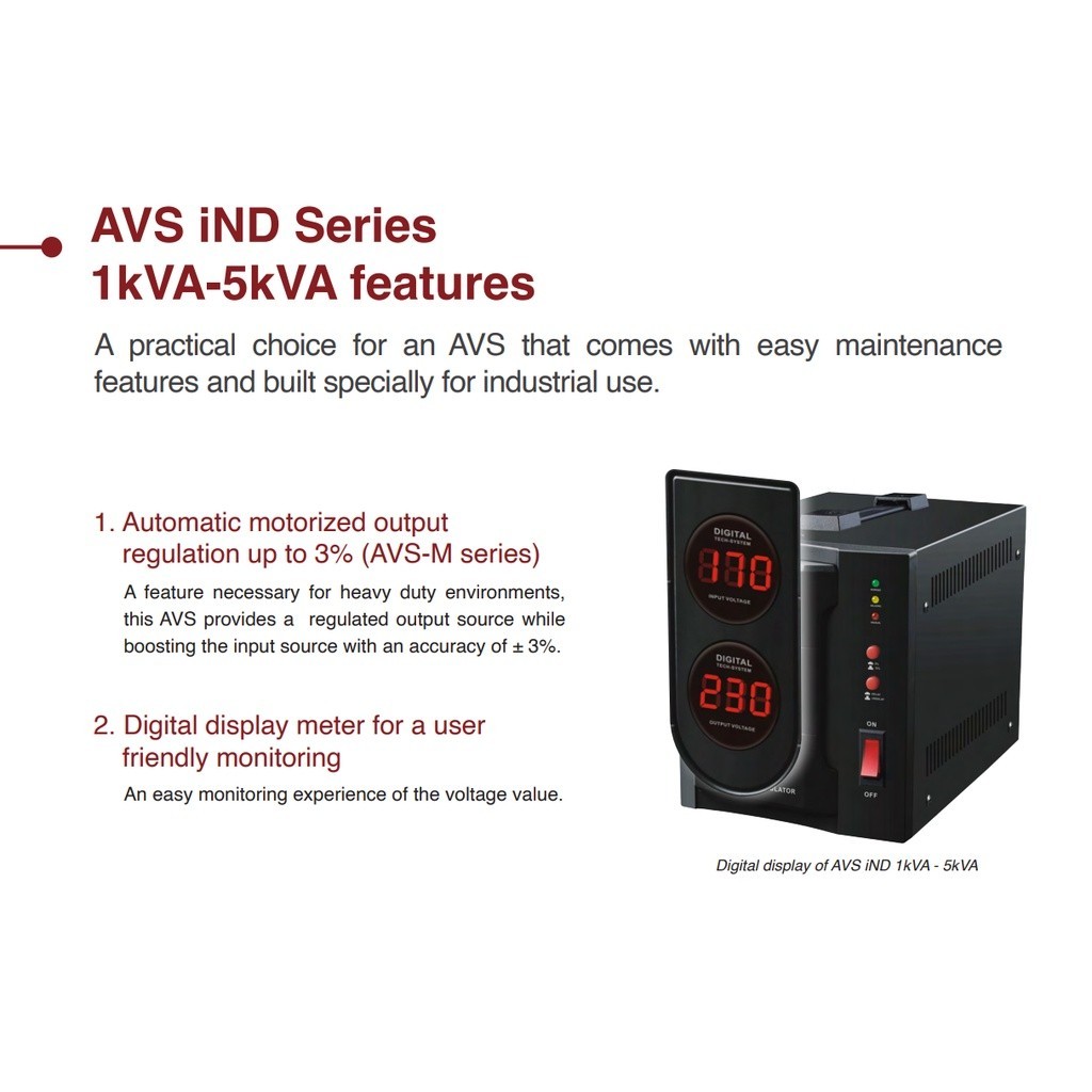 NeuroPower 1KVA 3KVA Industrial Auto Voltage Stablizer AVR Auto Voltage Regulator AVS-R1KE AVS-R3KE Neuro Power