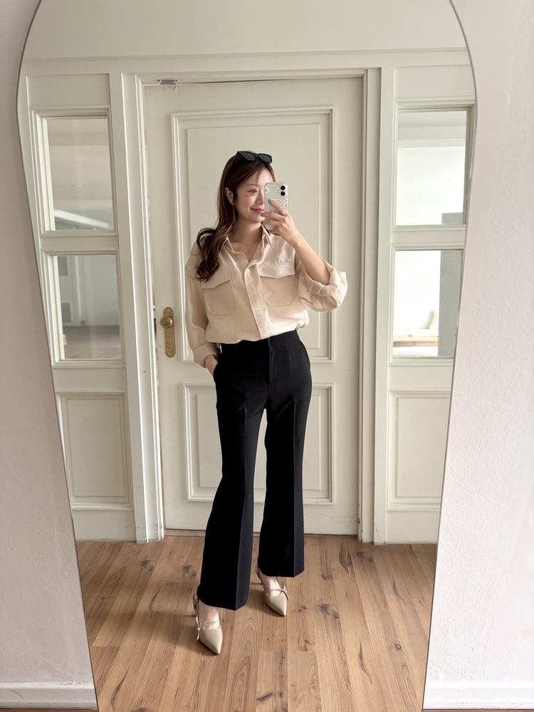 Feminine Belted Pocket Blouse (Pink)