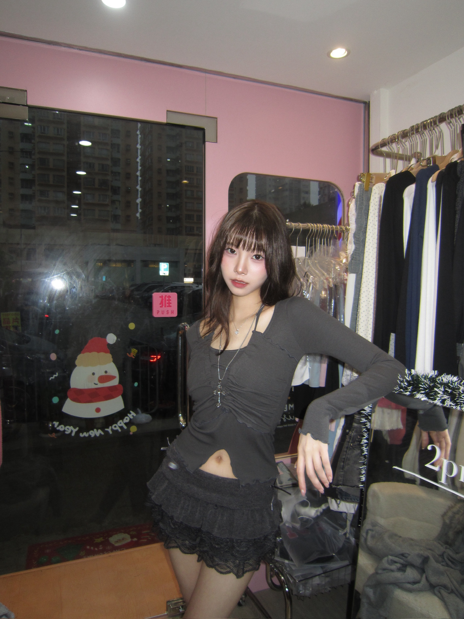 東大門性感掛頸綁帶上衣