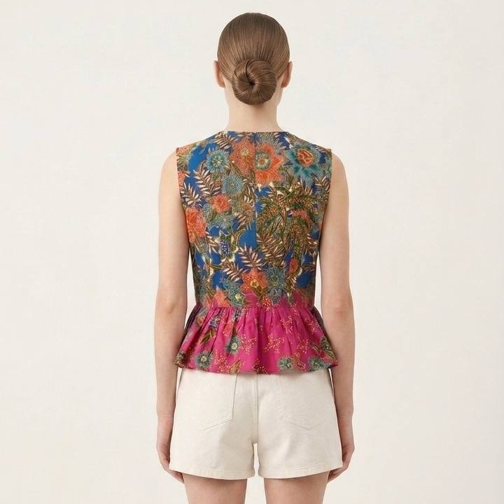 T2768 - Mekar Delima Peplum Batik Top 