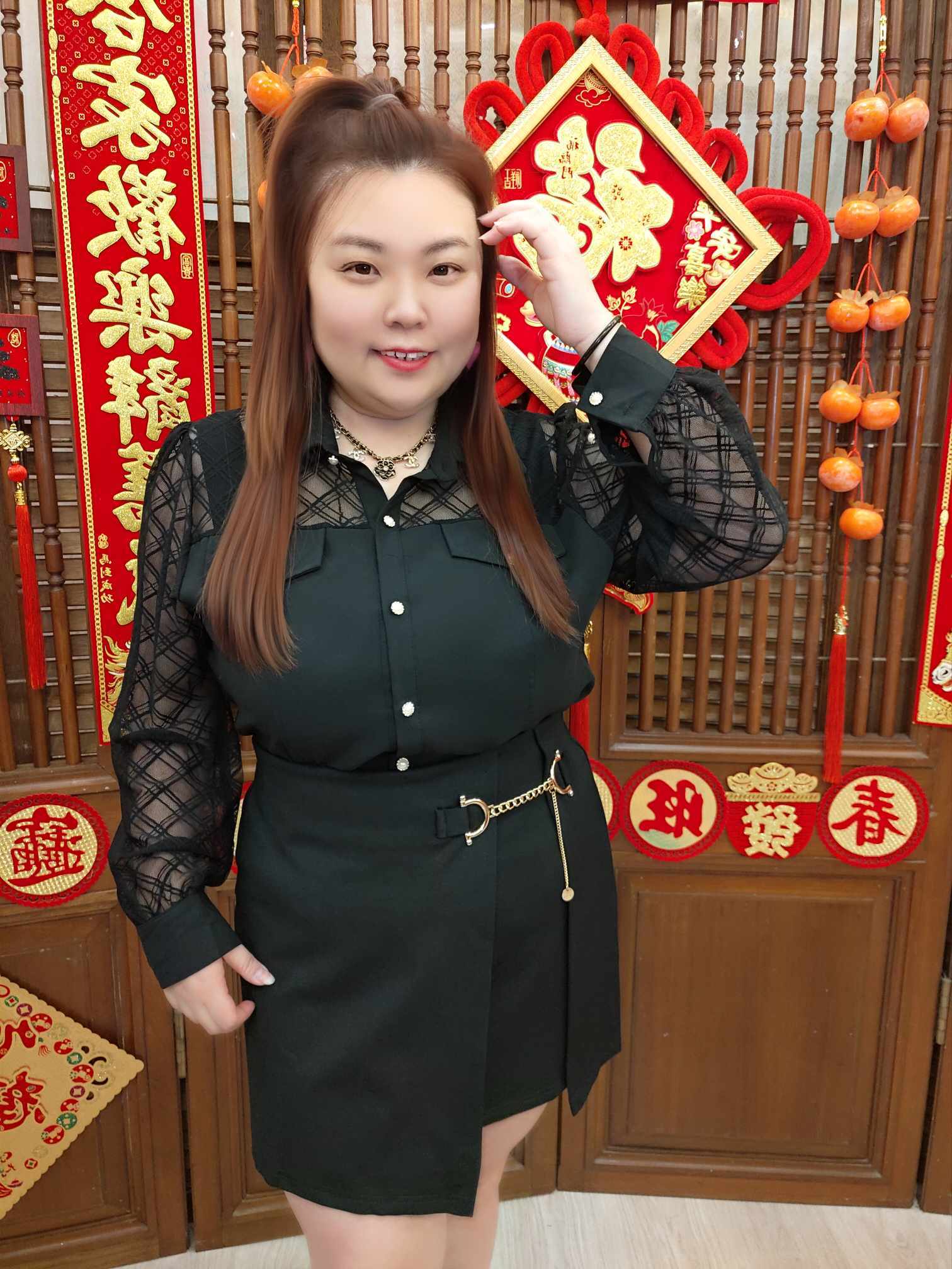 NJC06 TW#3801 边扣链设计款裤裙